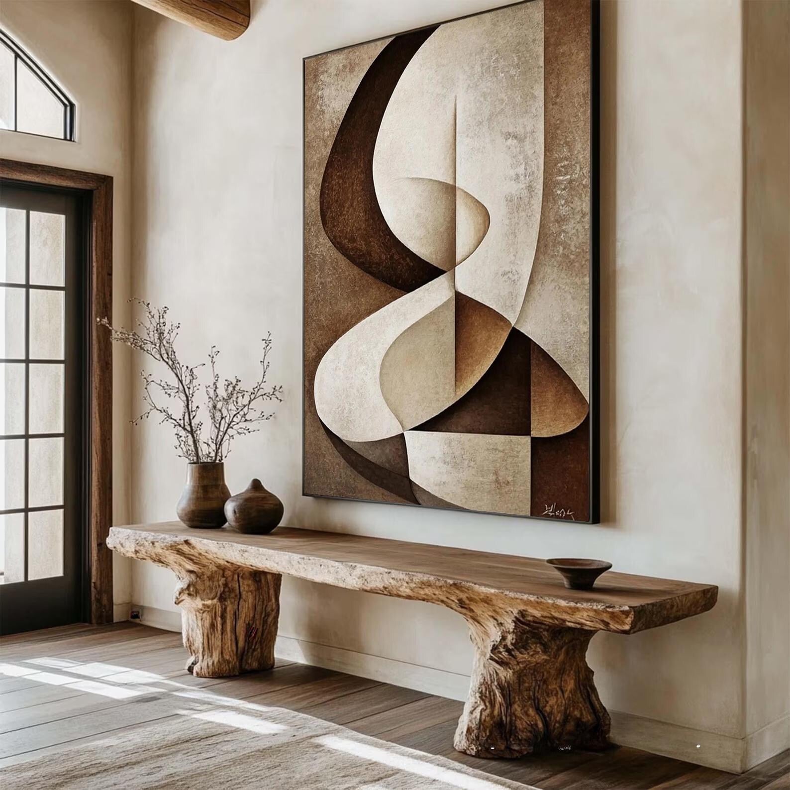 Textured Geometric Serenity | Umber Curves