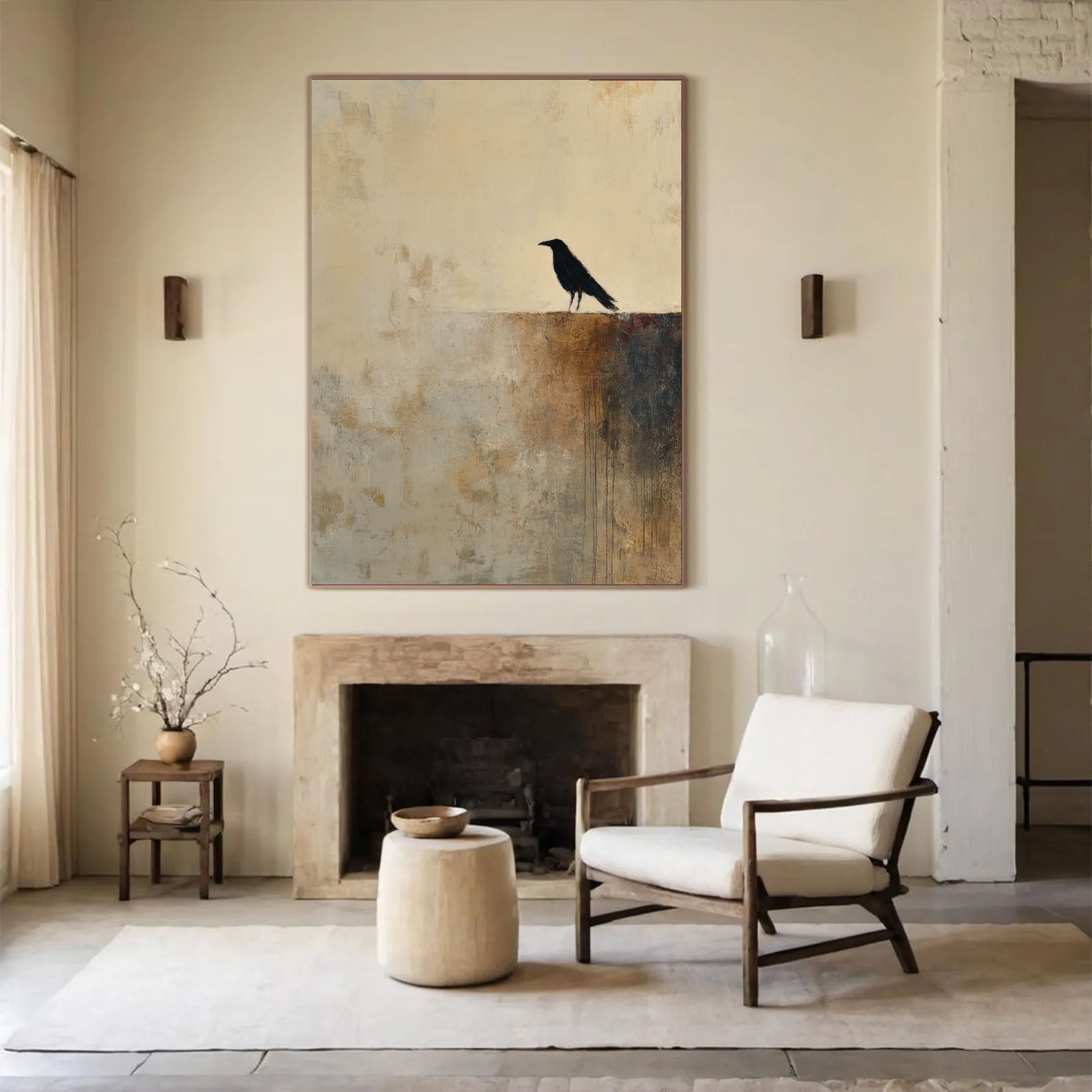 Textured Raven Art | Moody Sophistication