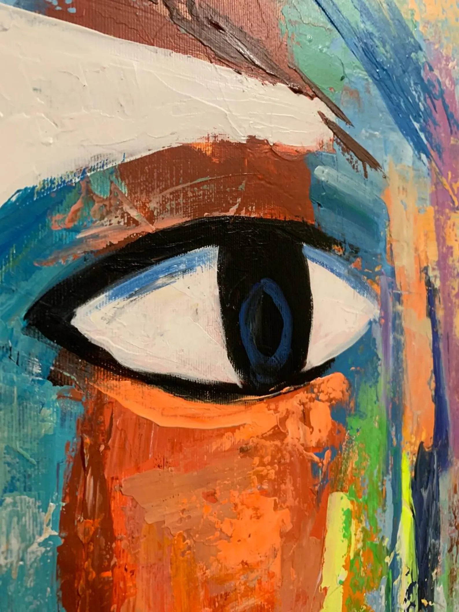 Textured Abstract Portrait | Vibrant Hues