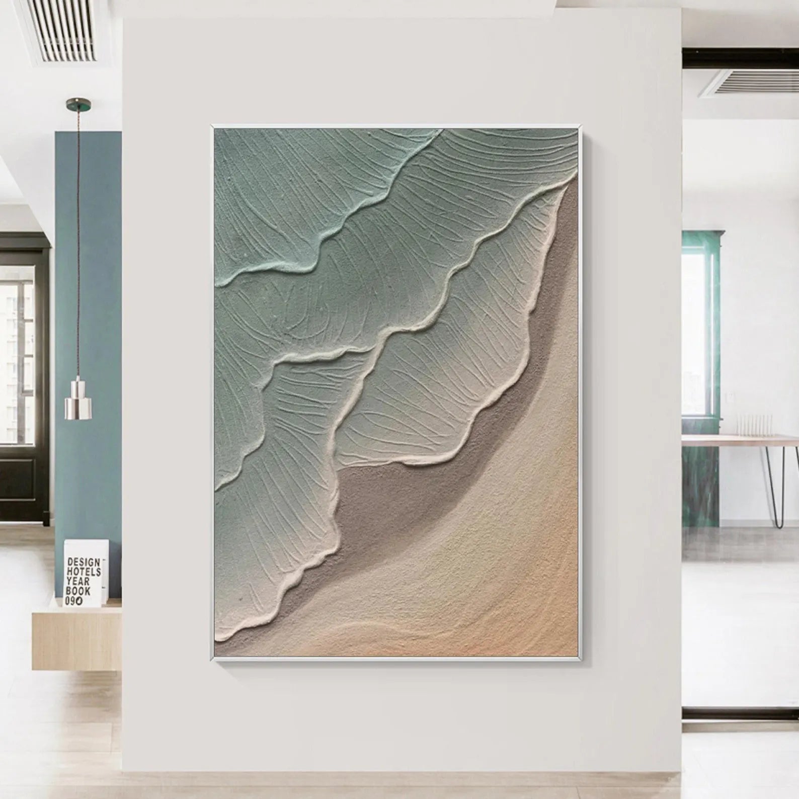 Textured Coastal Waves | Teal Sand