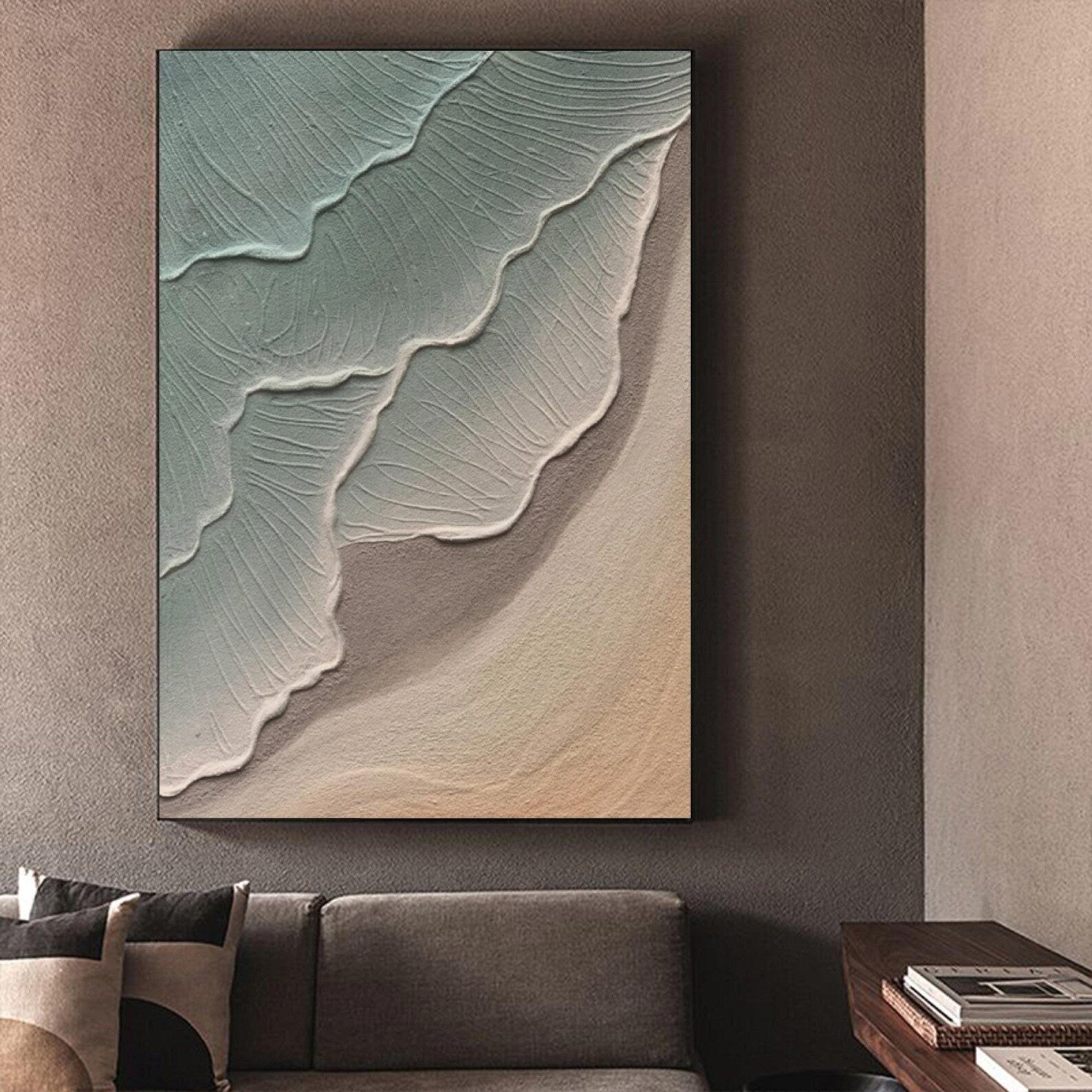 Textured Coastal Waves | Teal Sand