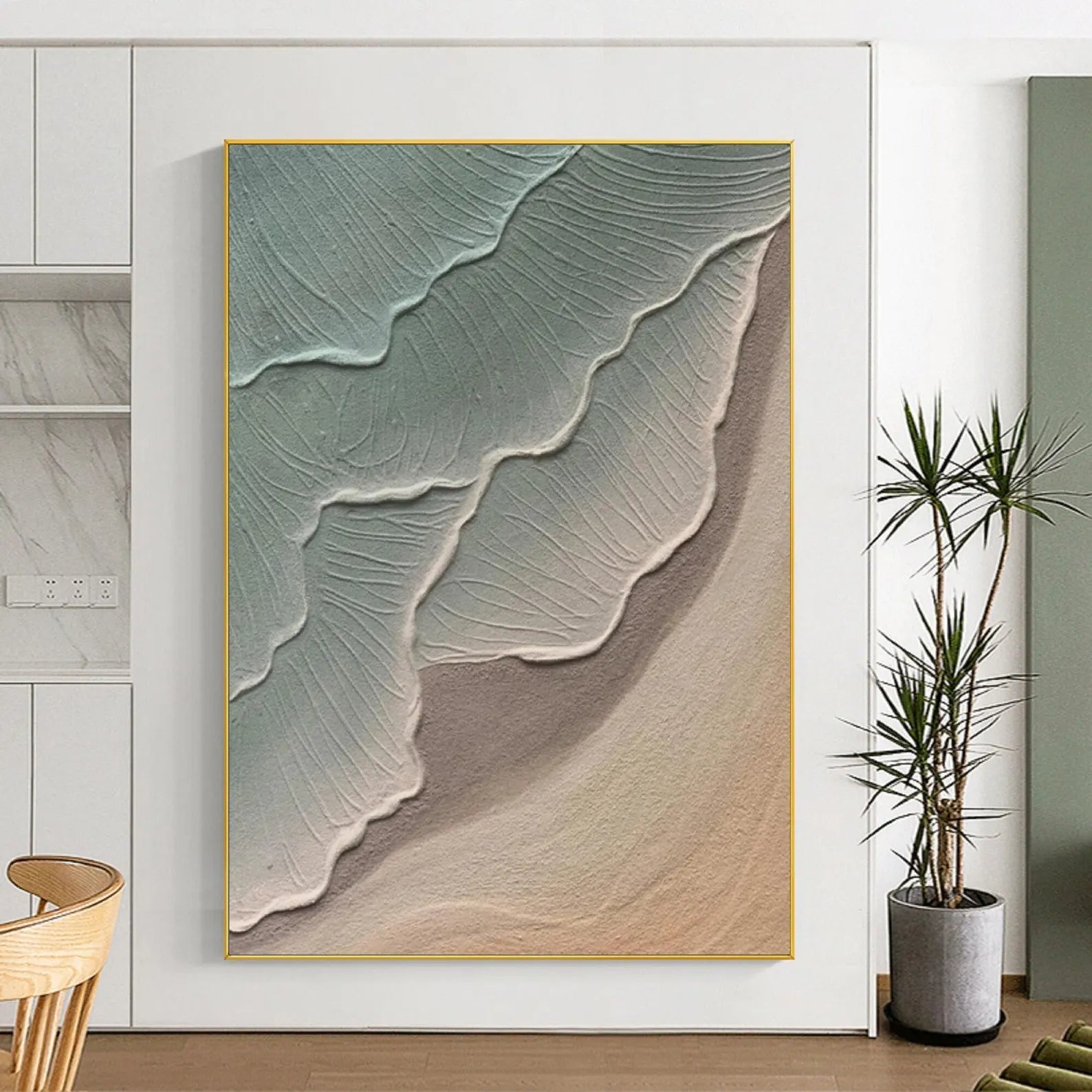 Textured Coastal Waves | Teal Sand