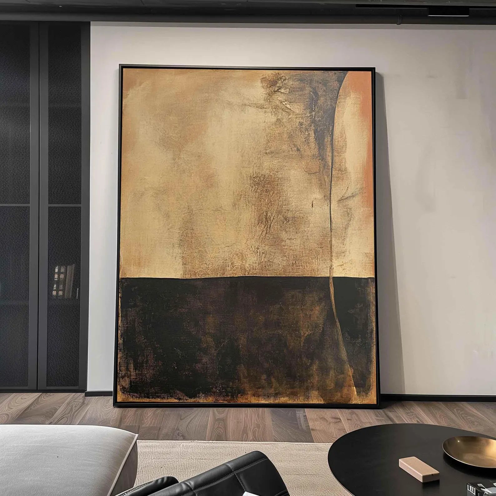 Textured Abstract Tonal Art | Umber-Espresso Elegance