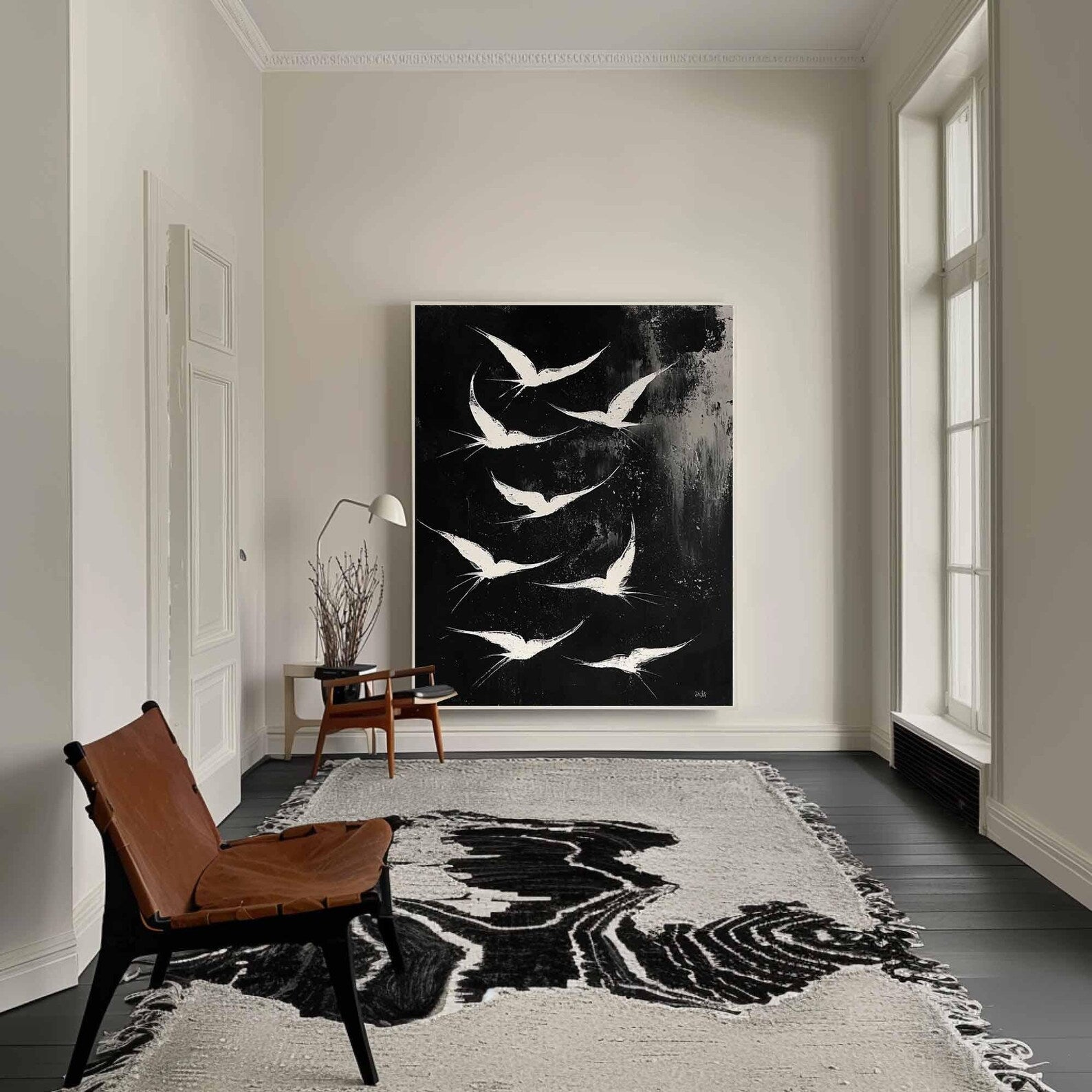 Textured Avian Drama | Black White