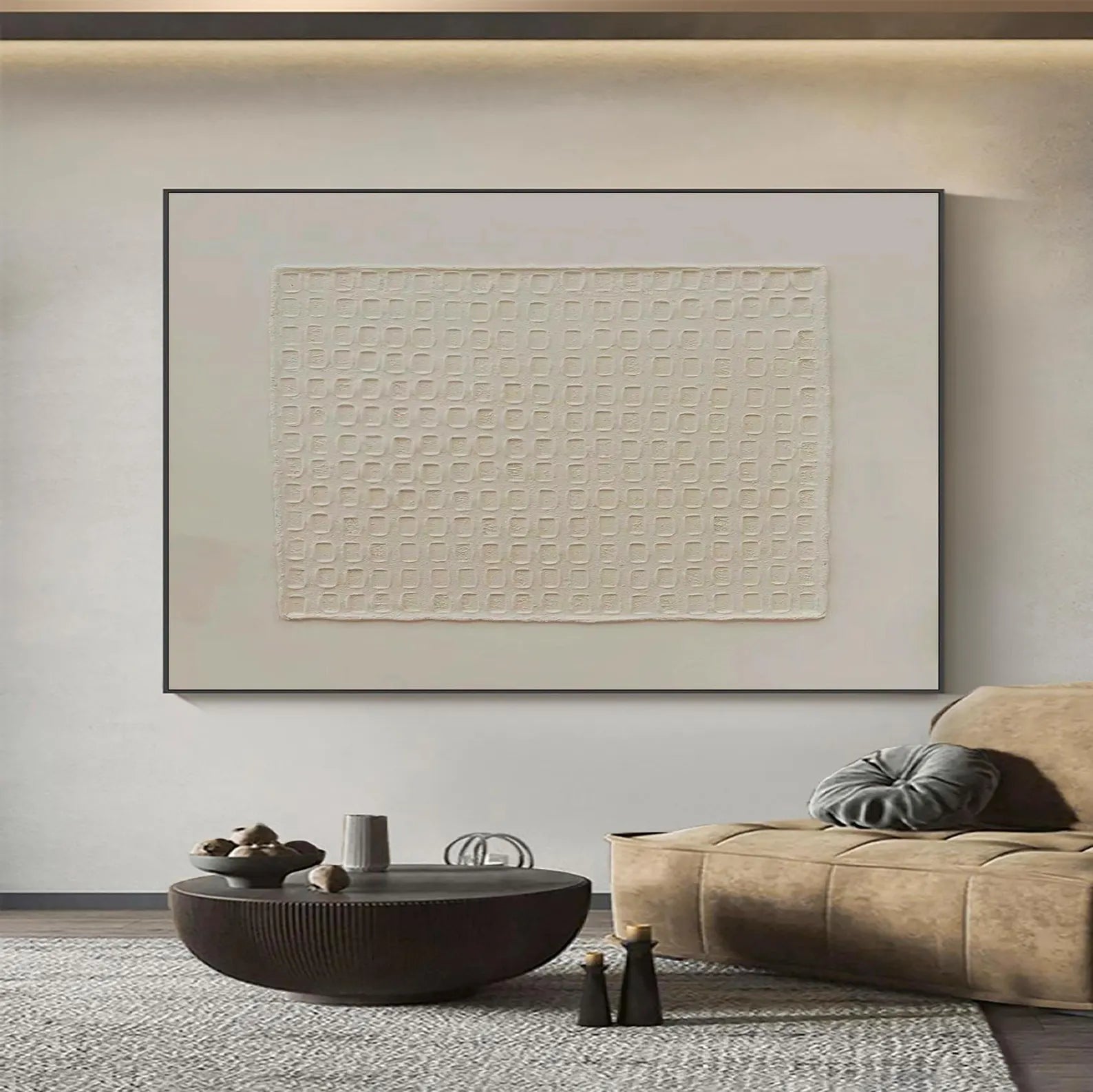 Textured Grid-Neutral Art | Quiet Sophistication