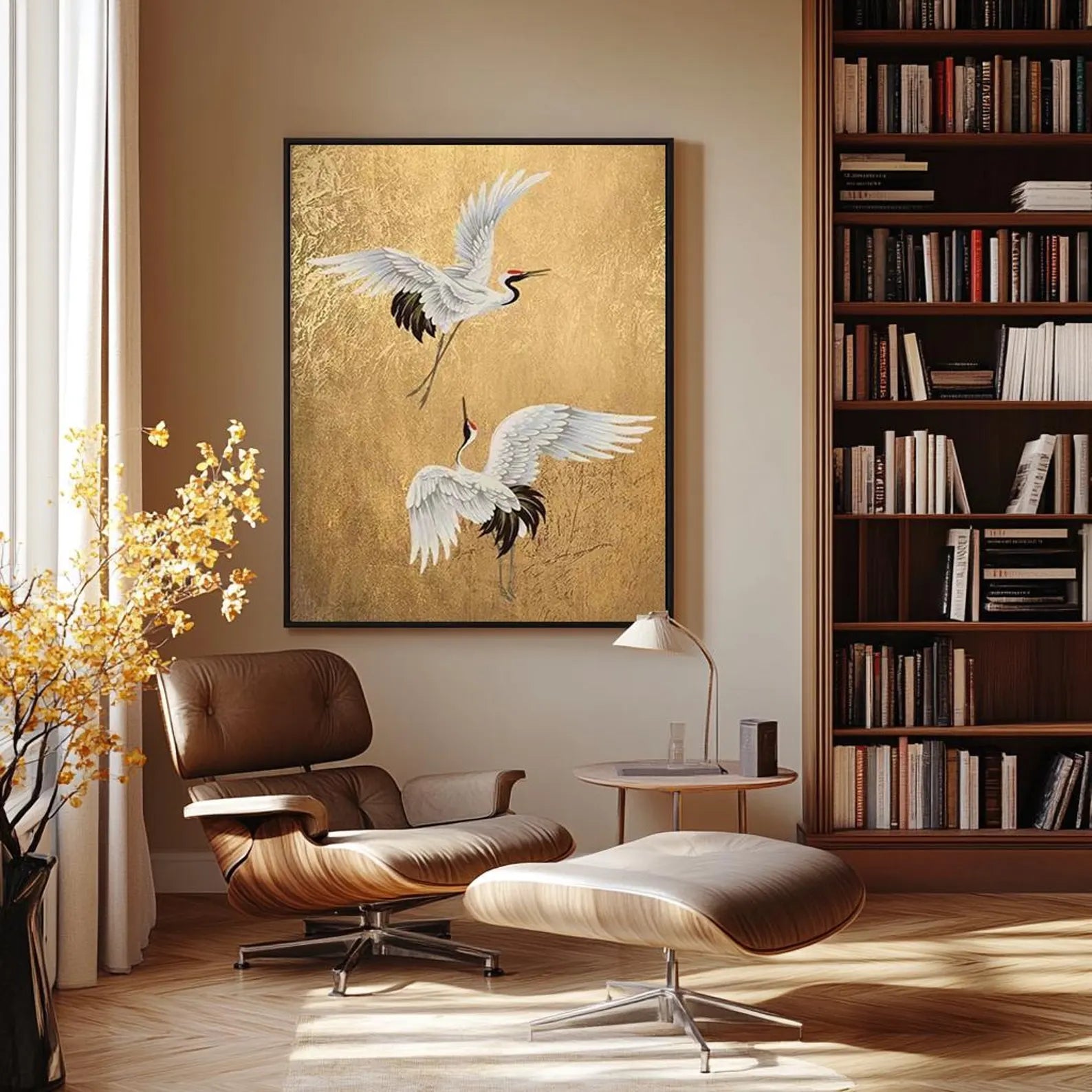 Textured Crane Majesty | Gilded Wings