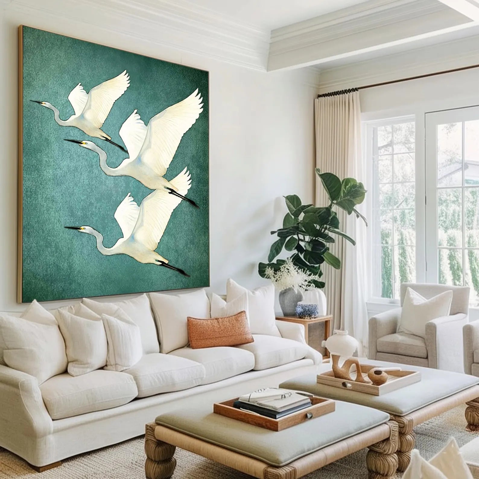 Textured Avian Elegance | Viridian Wings