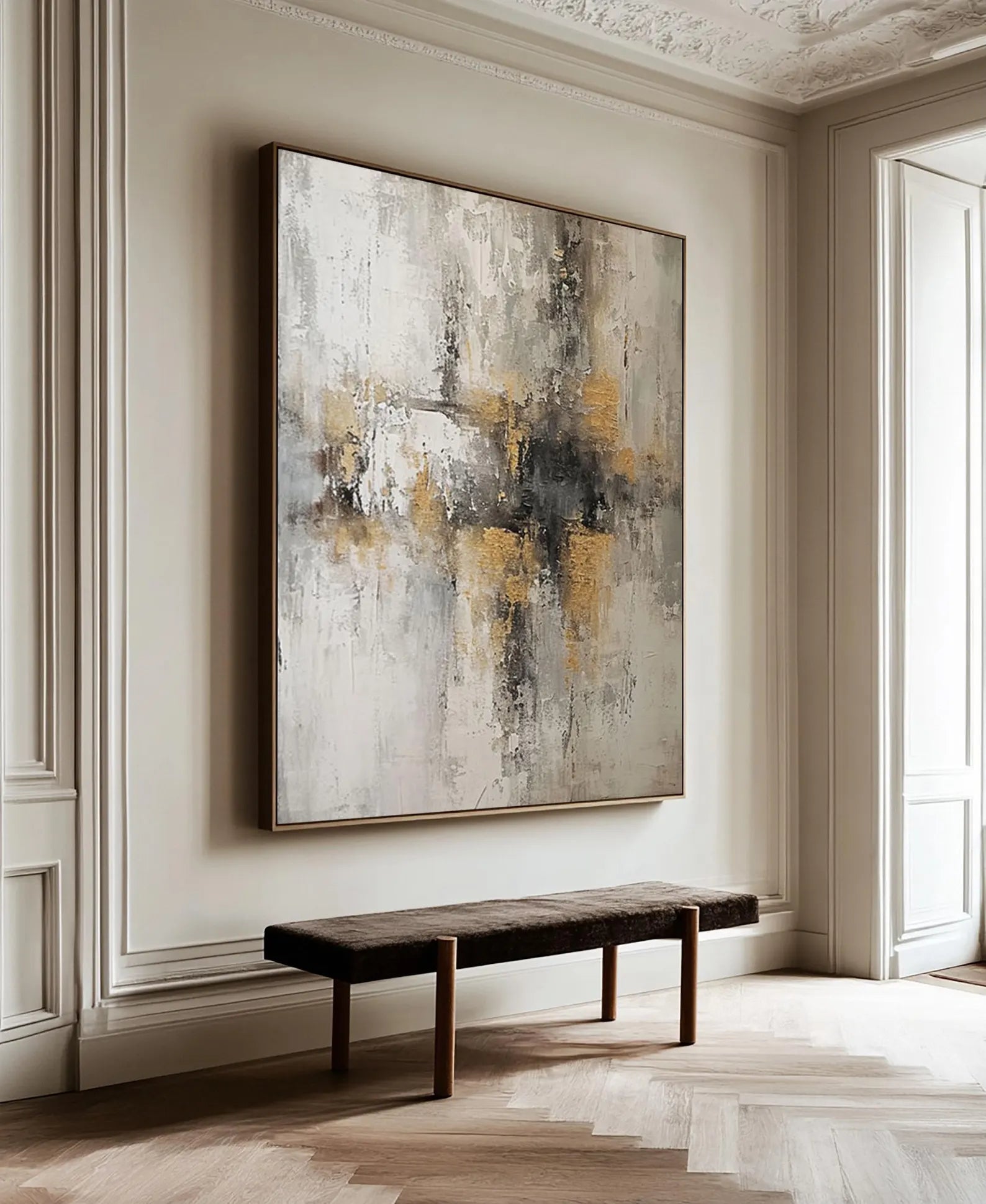 Textured Abstract Opulence | Gold Gray