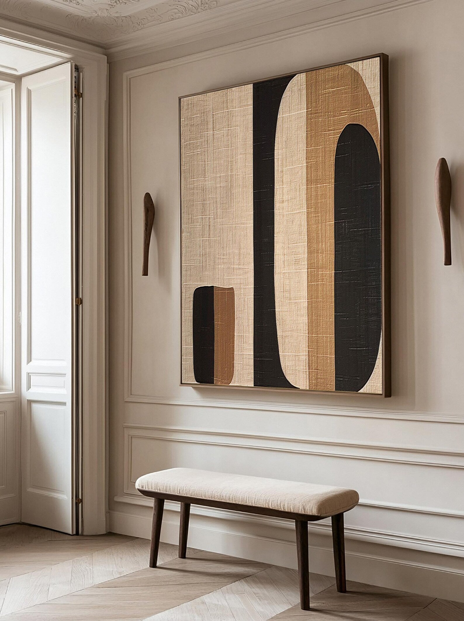 Textured Geometric Luxury | Beige Black