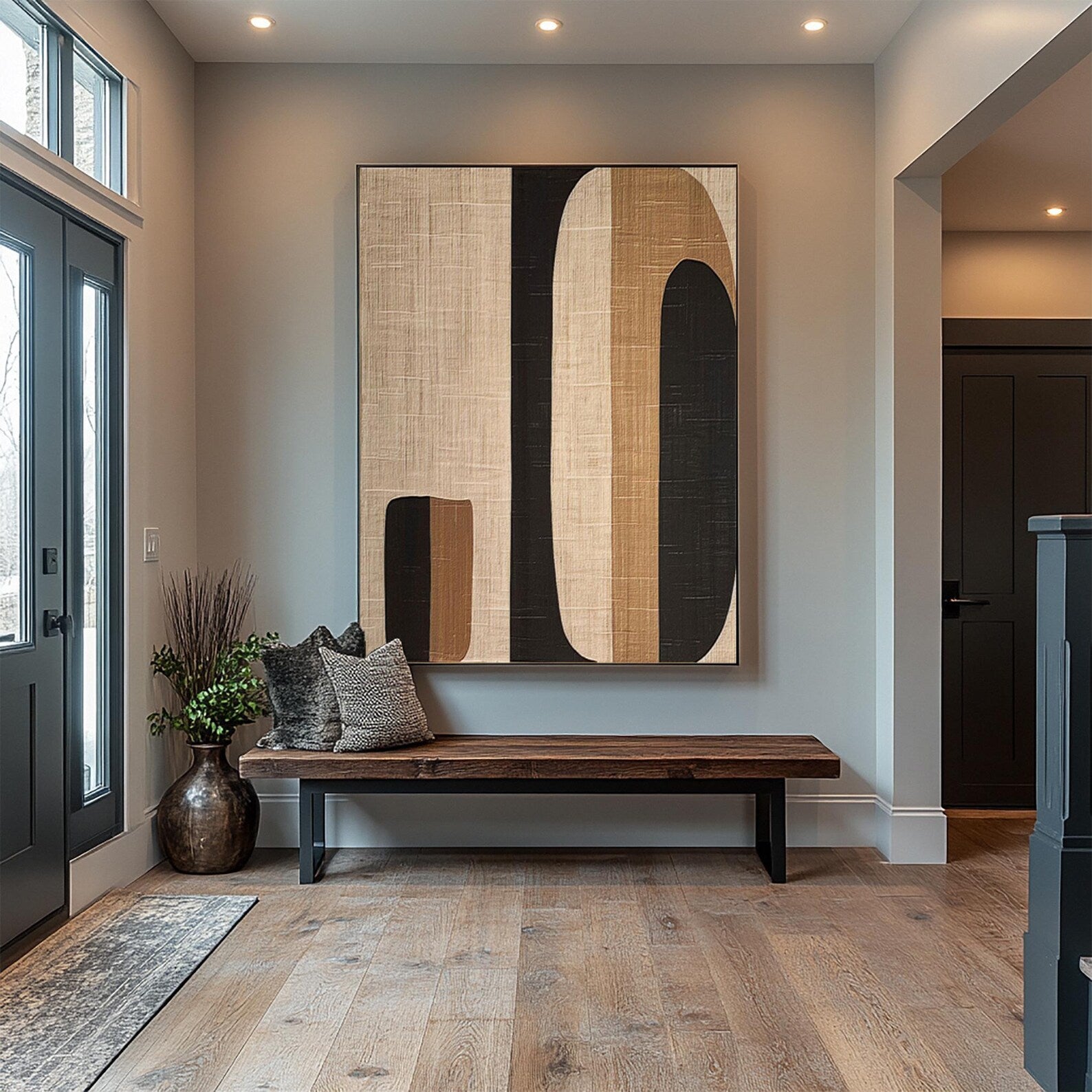 Textured Geometric Luxury | Beige Black