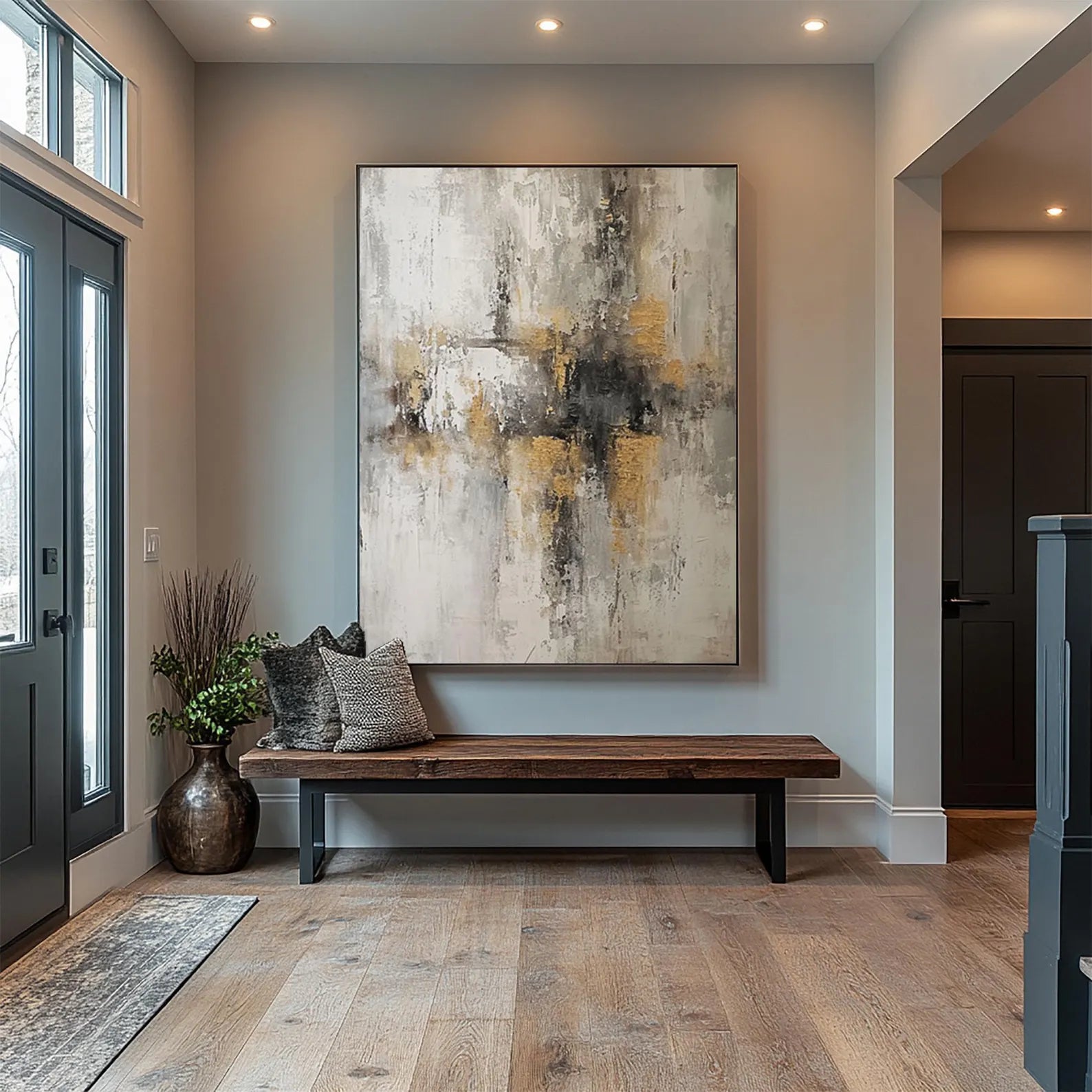 Textured Abstract Opulence | Gold Gray