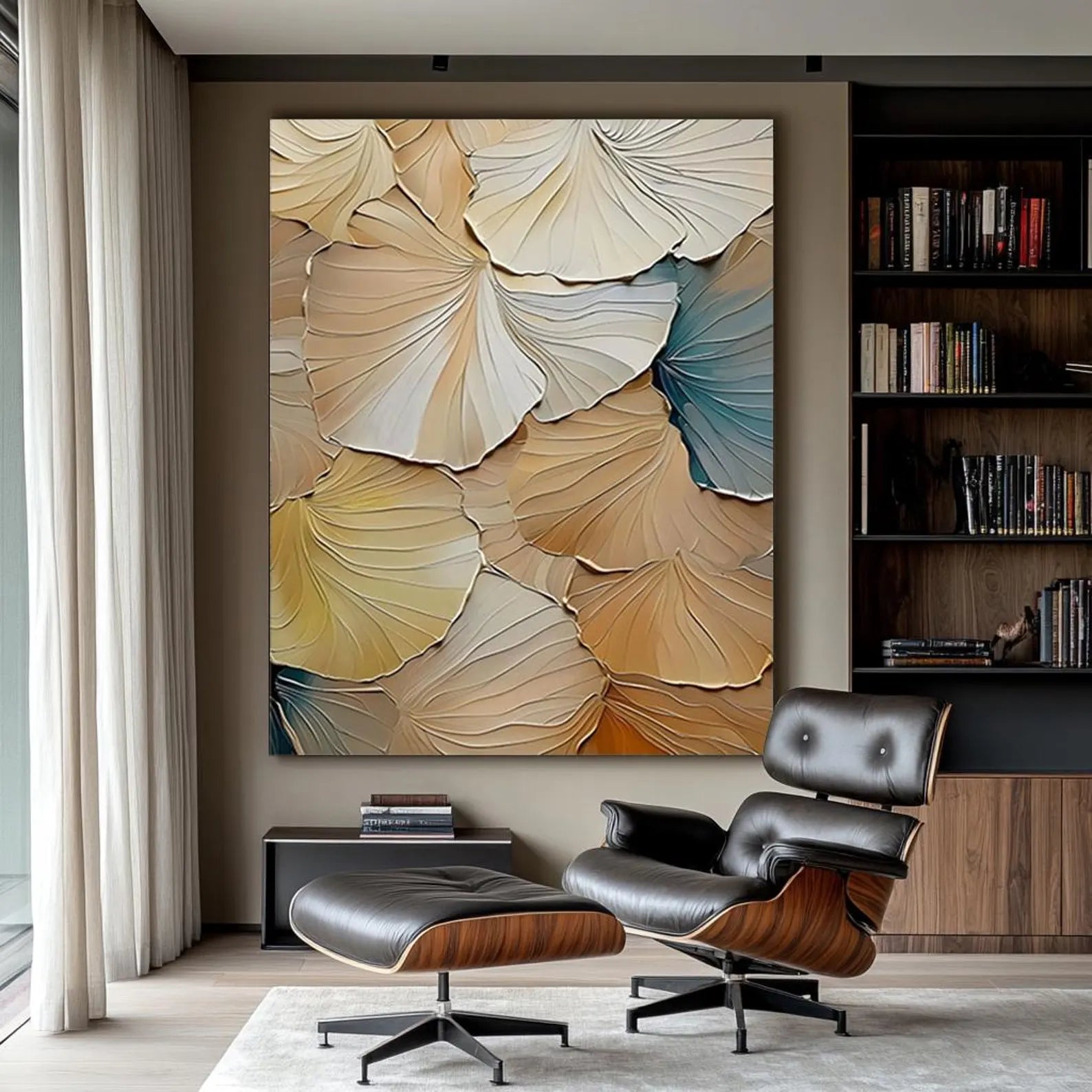 Textured Ginkgo Elegance | Golden Fronds