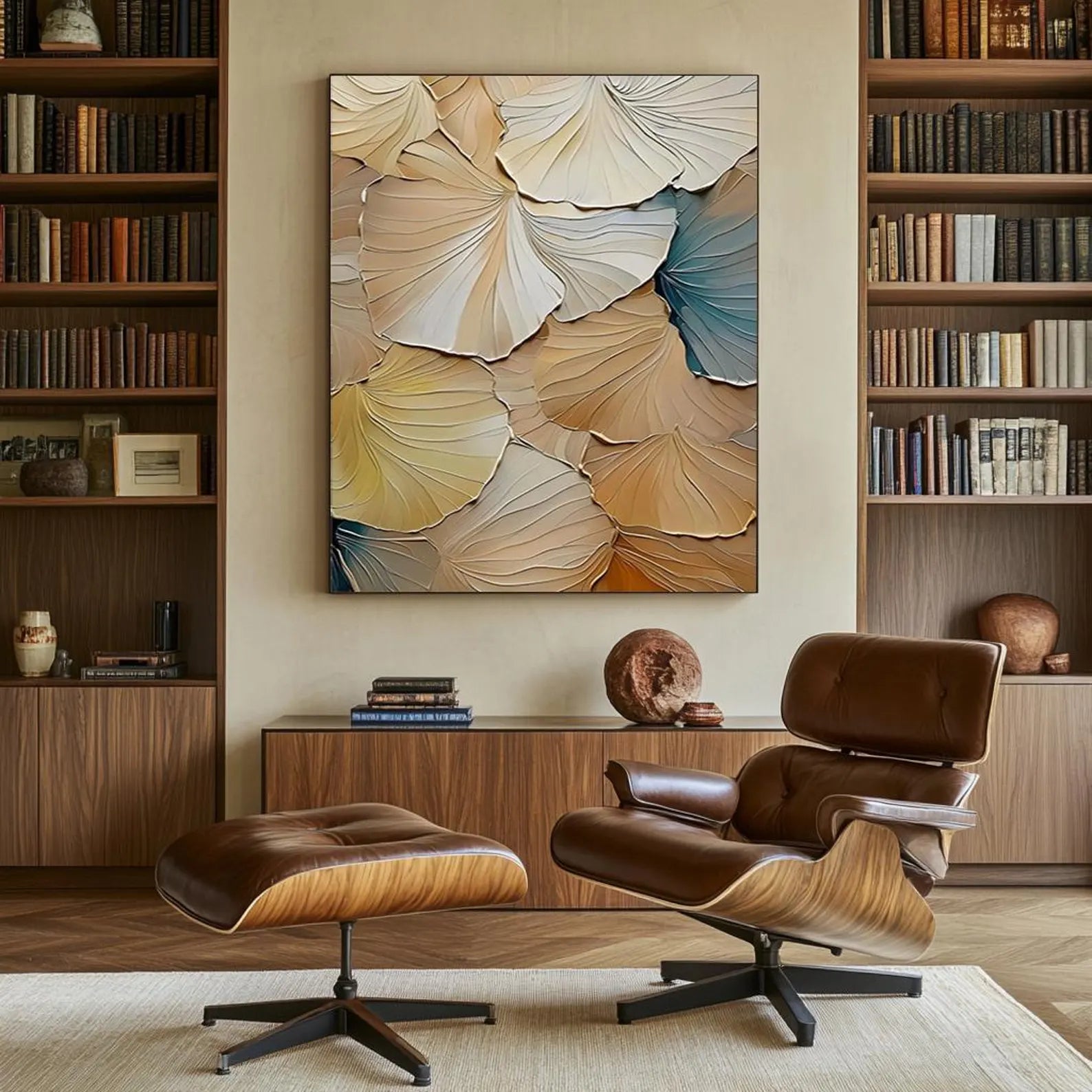 Textured Ginkgo Elegance | Golden Fronds