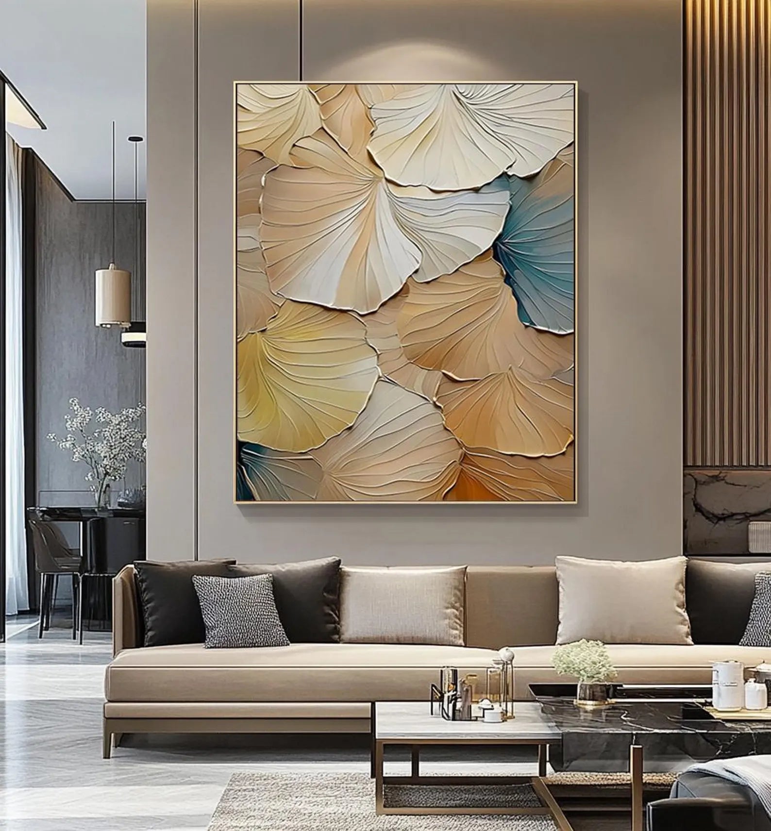 Textured Ginkgo Elegance | Golden Fronds