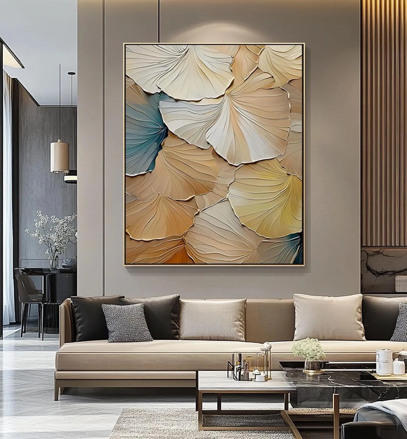 Textured Leaf Art | Warm Elegance