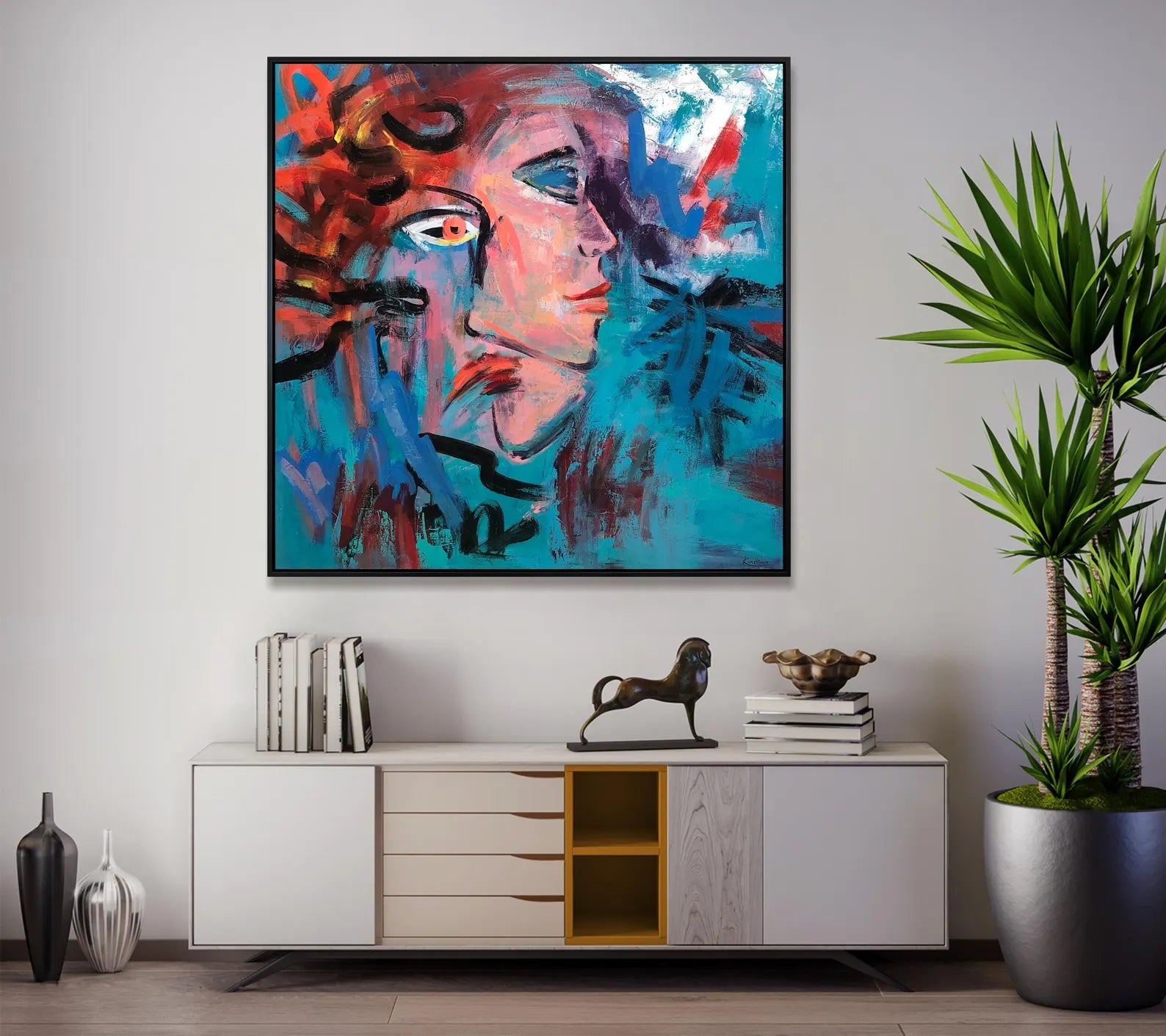 Textured Abstract Profile | Turquoise Hues