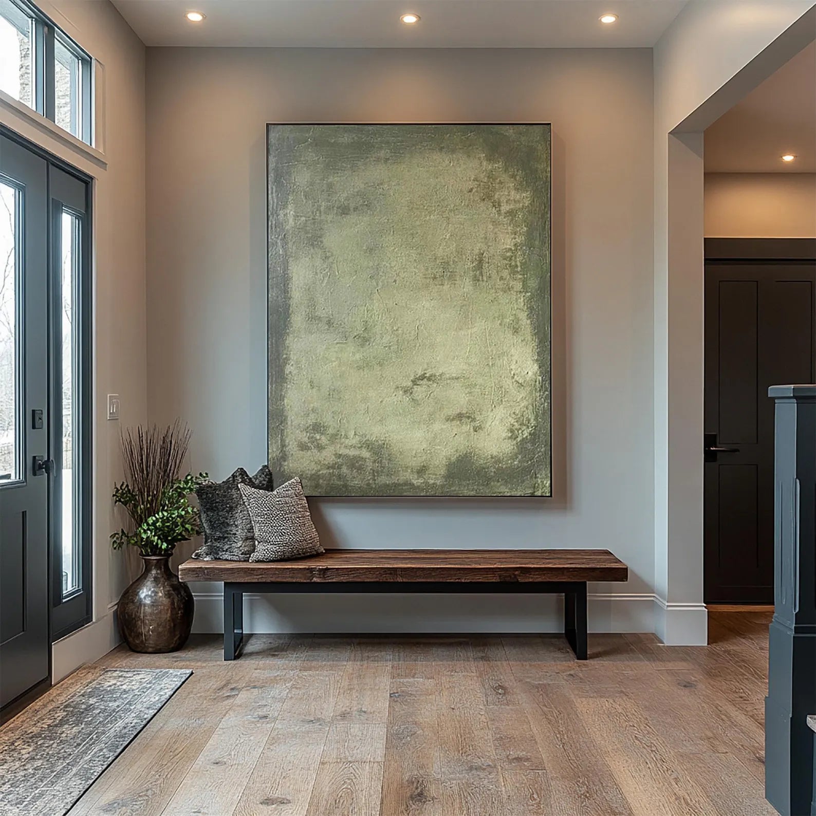 Textured Green Grandeur | Olive Mural