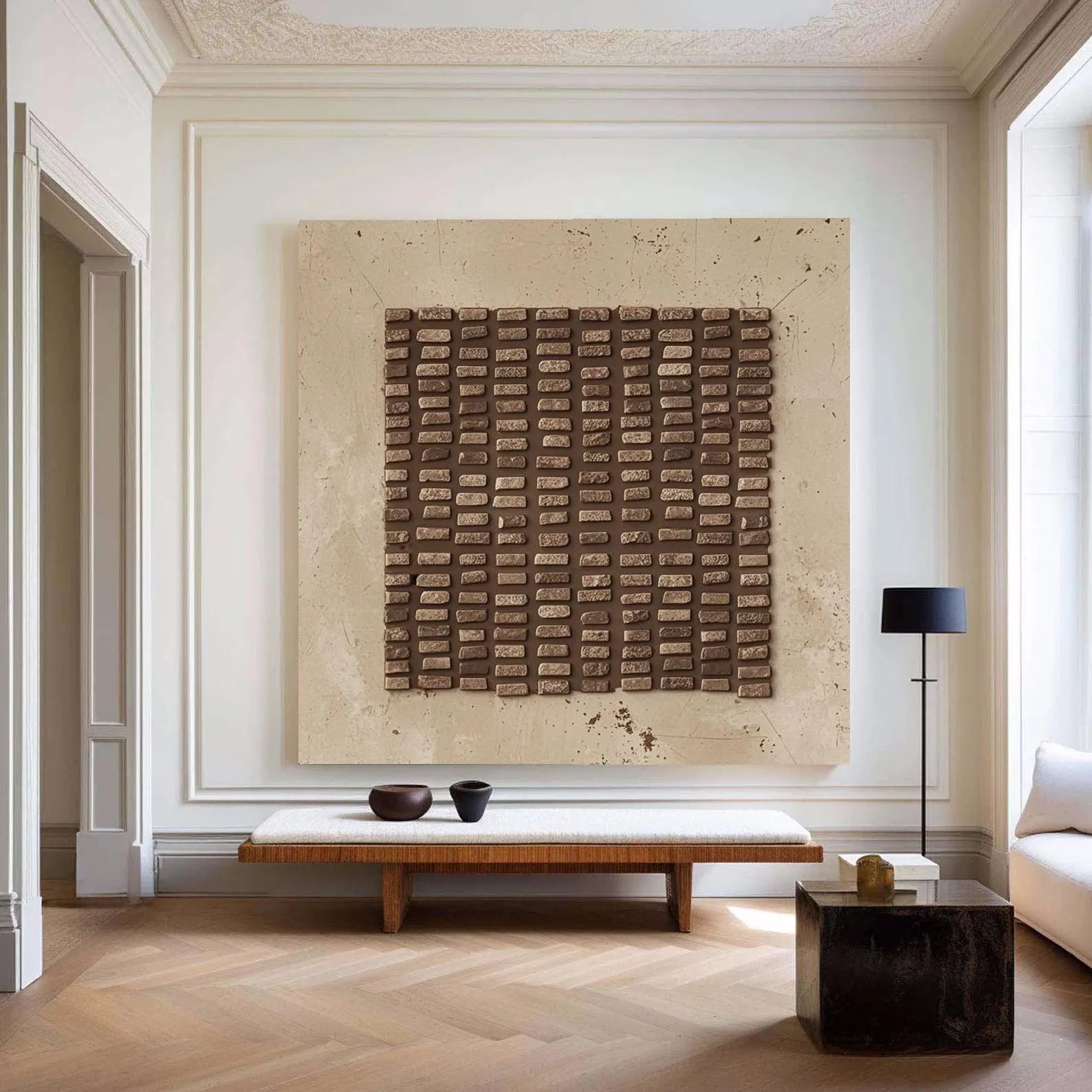 Textured Grid Art | Luxe Tranquility