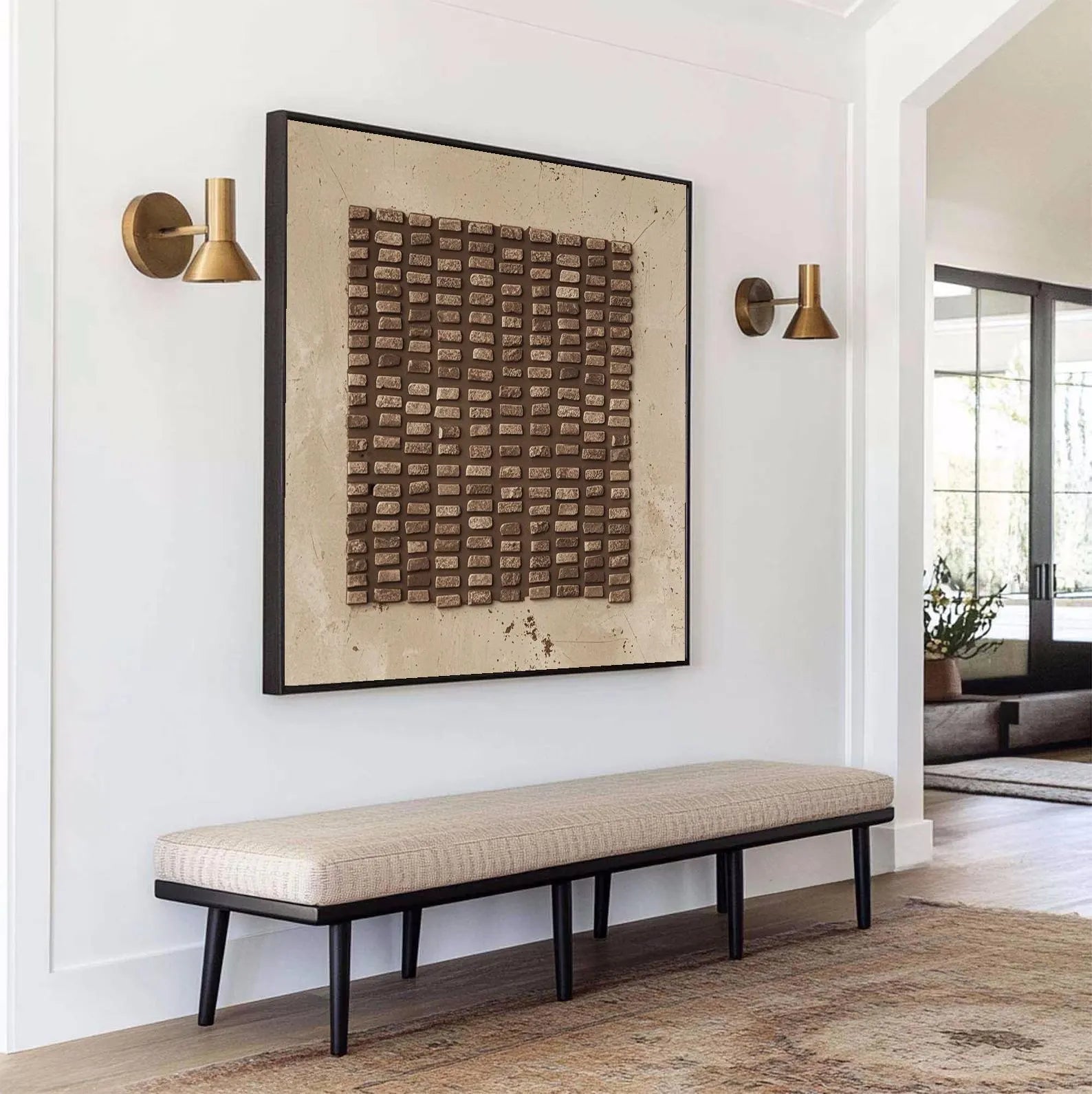 Textured Grid Art | Luxe Tranquility