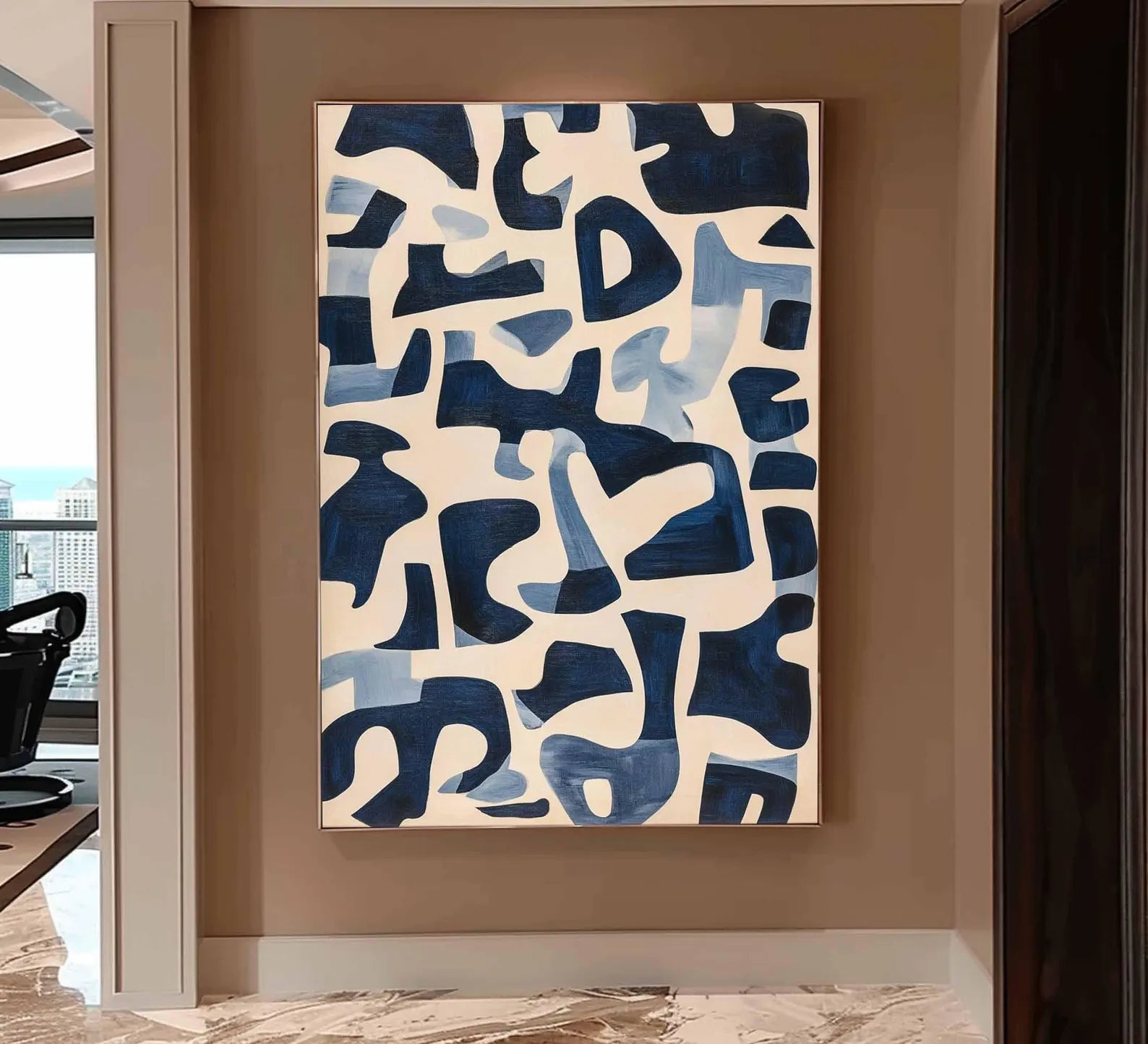 Textured Abstract Geometry | Navy Tones