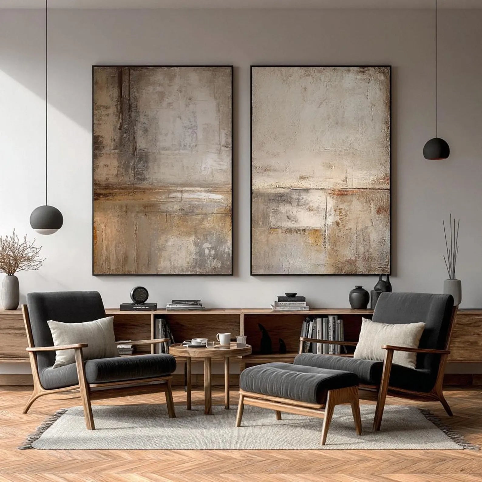 Weathered Earth Tones | Textured Pair