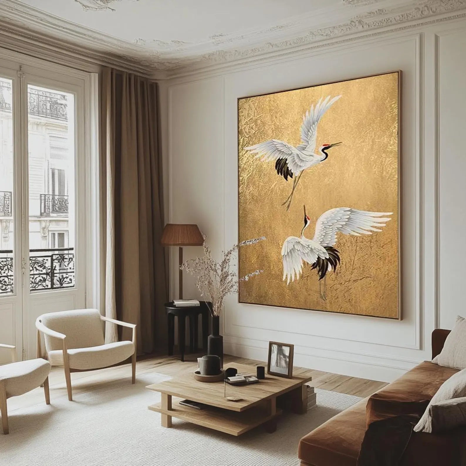 Textured Crane Majesty | Gilded Wings