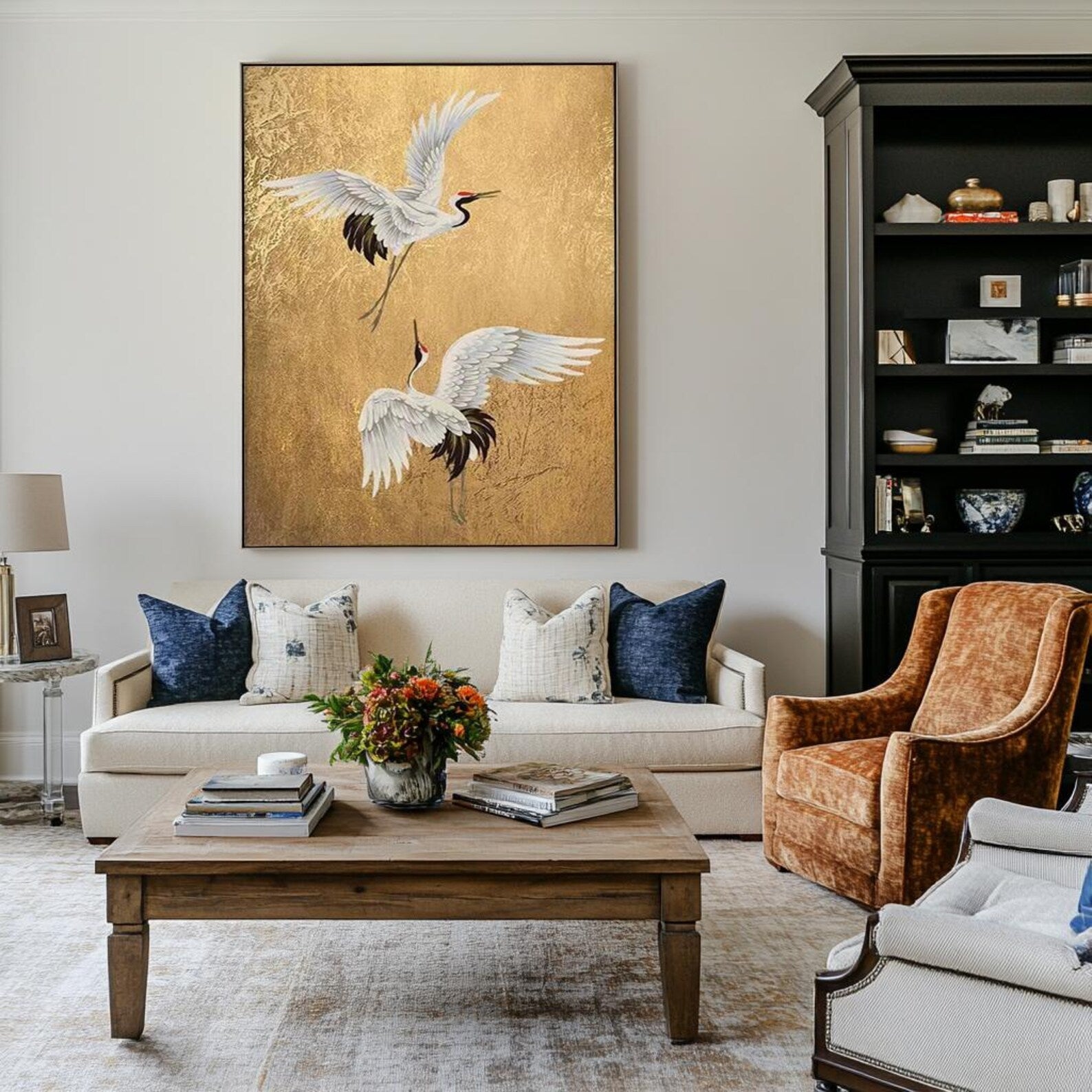 Textured Crane Majesty | Gilded Wings