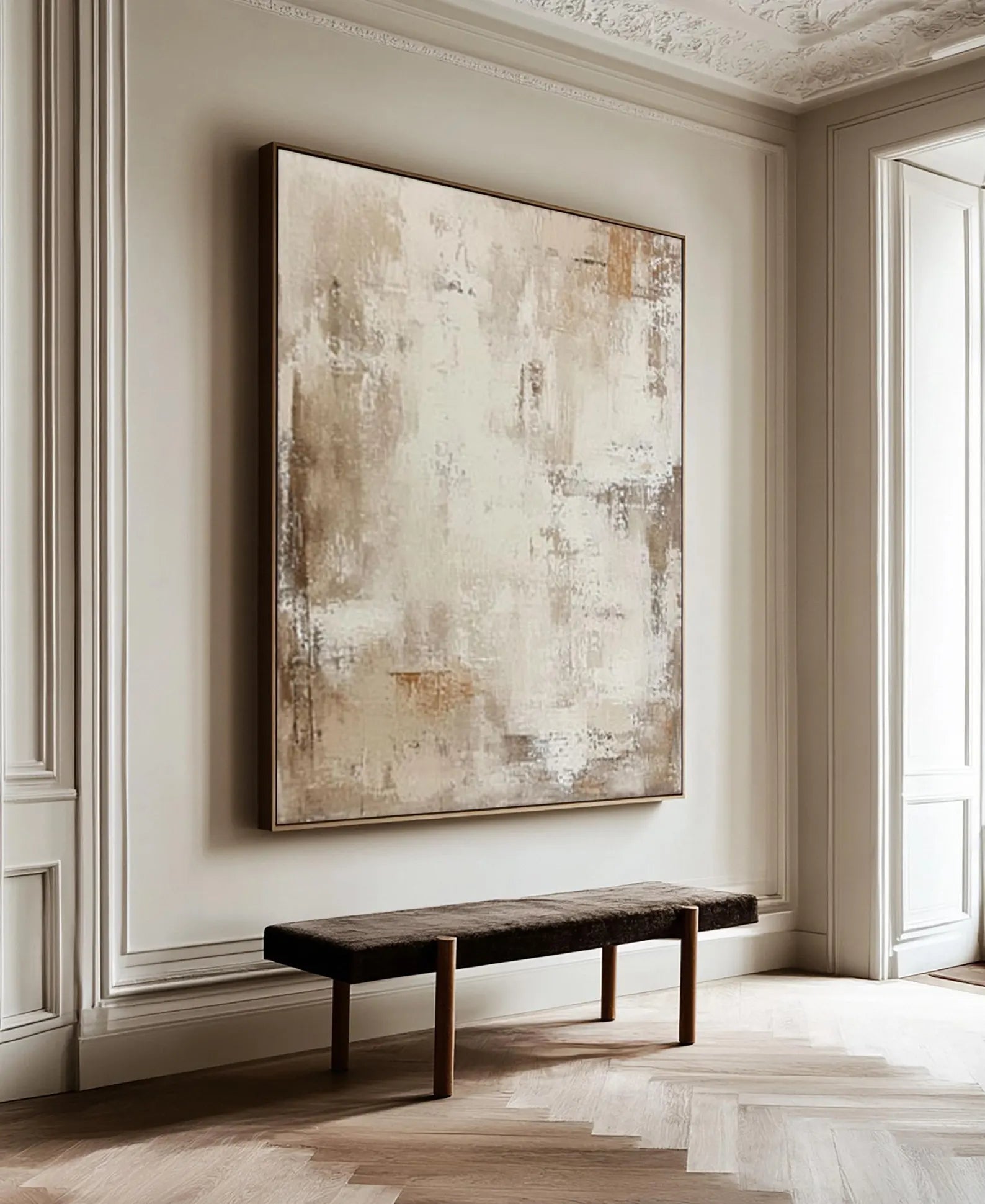 Textured Neutral Grandeur | Beige Mural