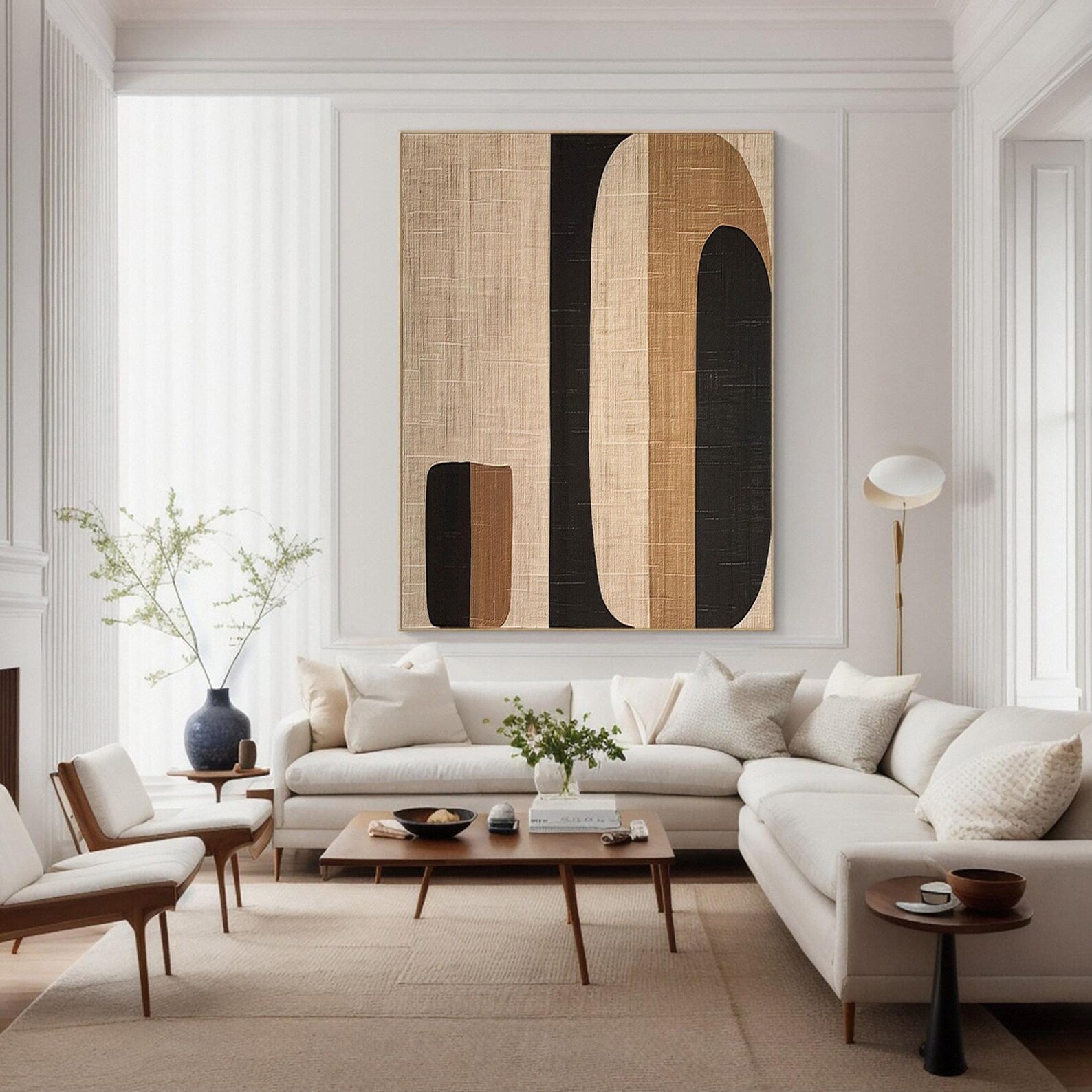 Textured Geometric Luxury | Beige Black