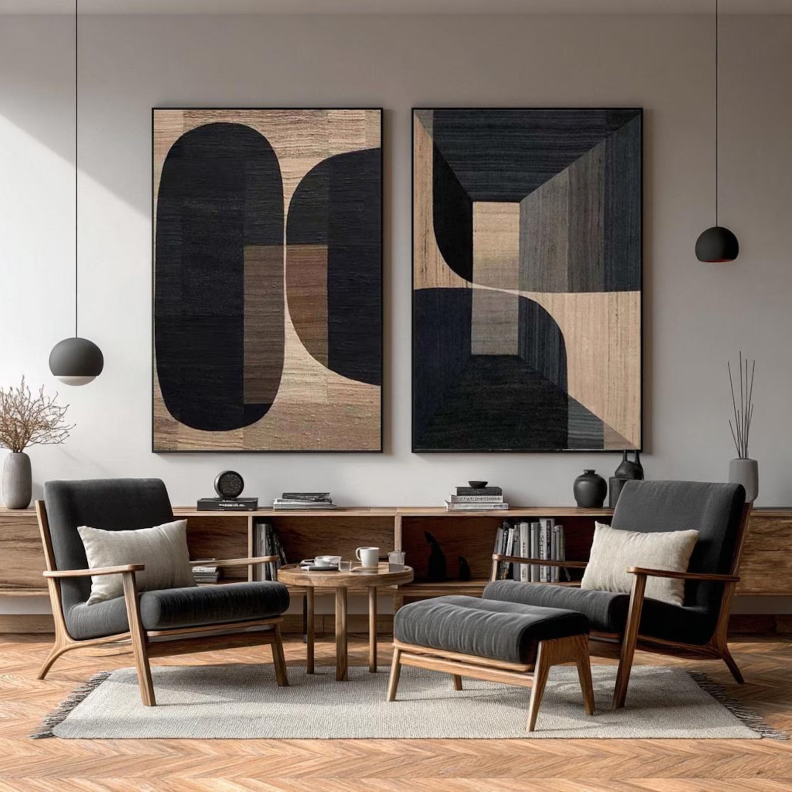 Bold Geometric Forms | Wood Texture