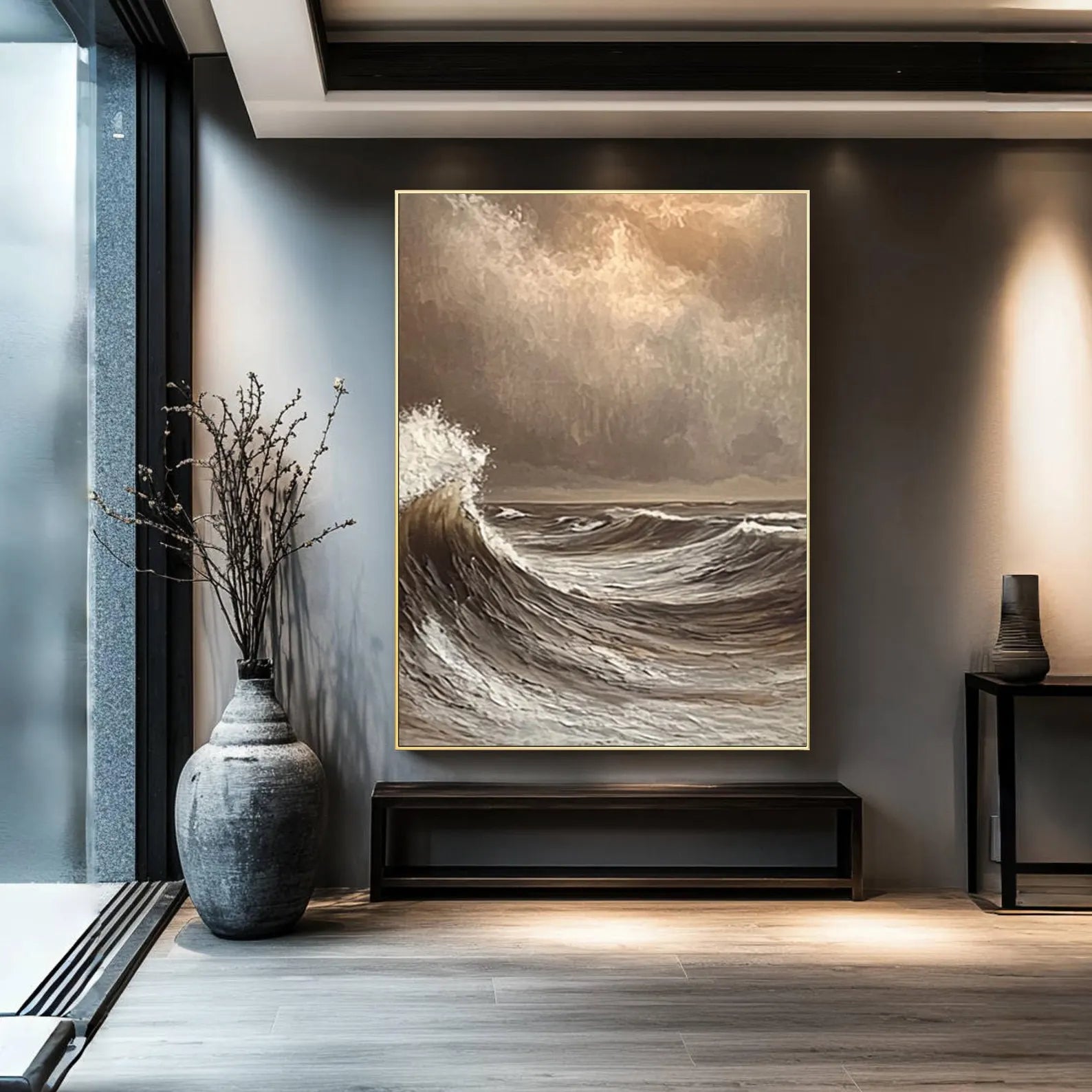 Textured Wave Majesty | Brown Surge