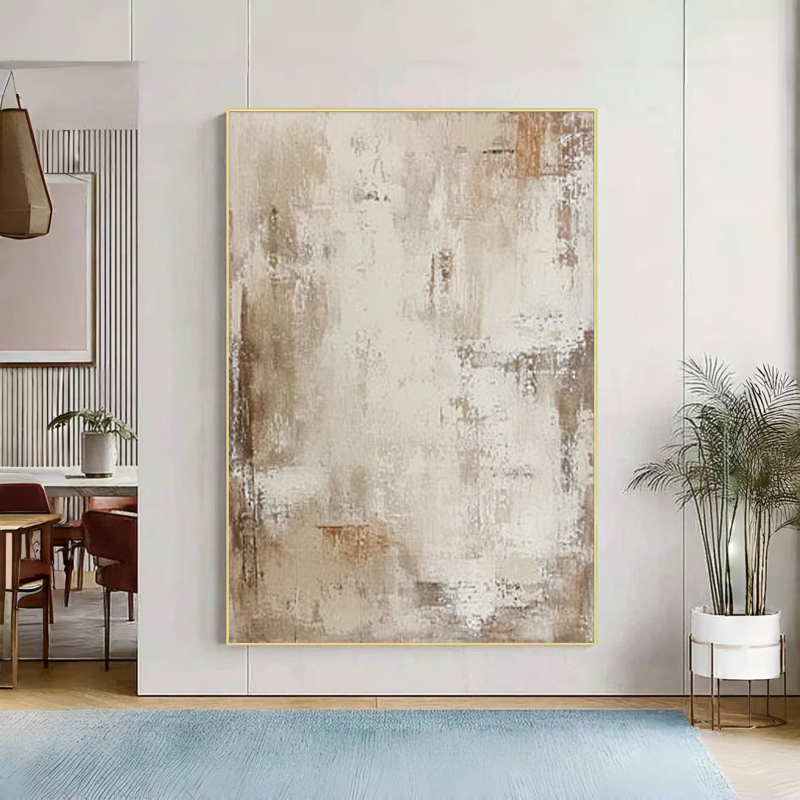 Textured Neutral Grandeur | Beige Mural