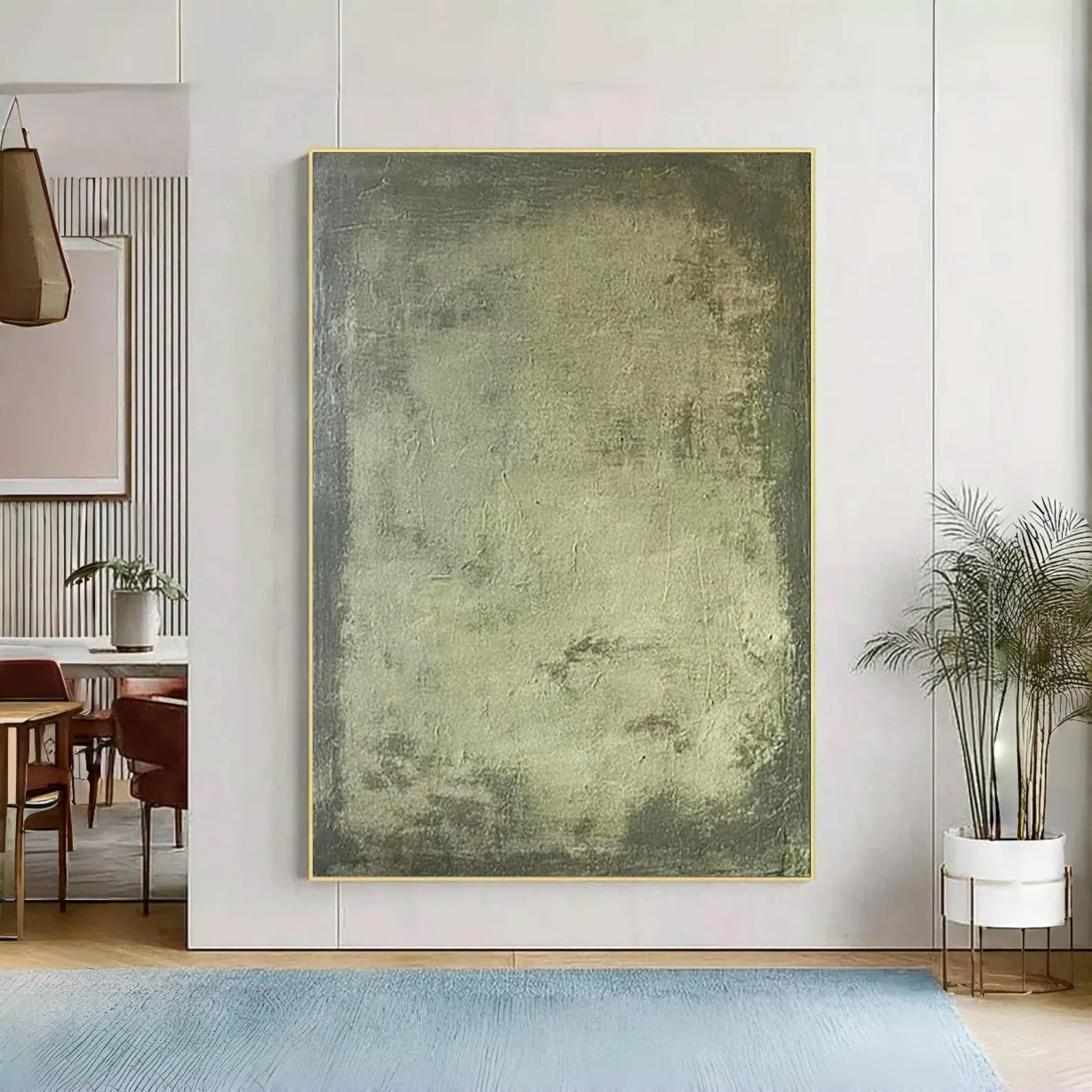 Textured Green Grandeur | Olive Mural
