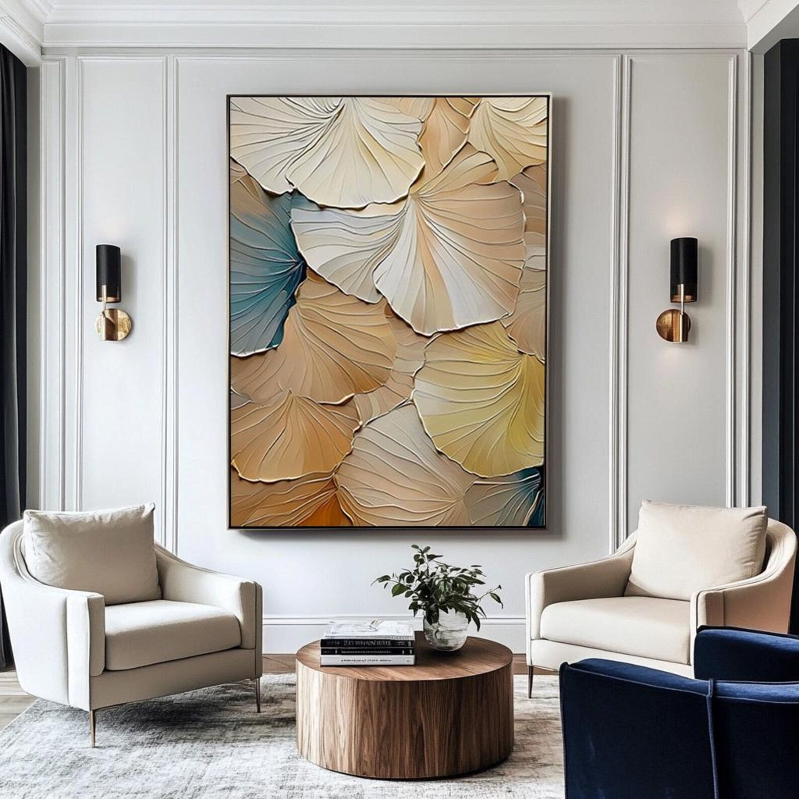 Textured Ginkgo Splendor | Warm Fronds