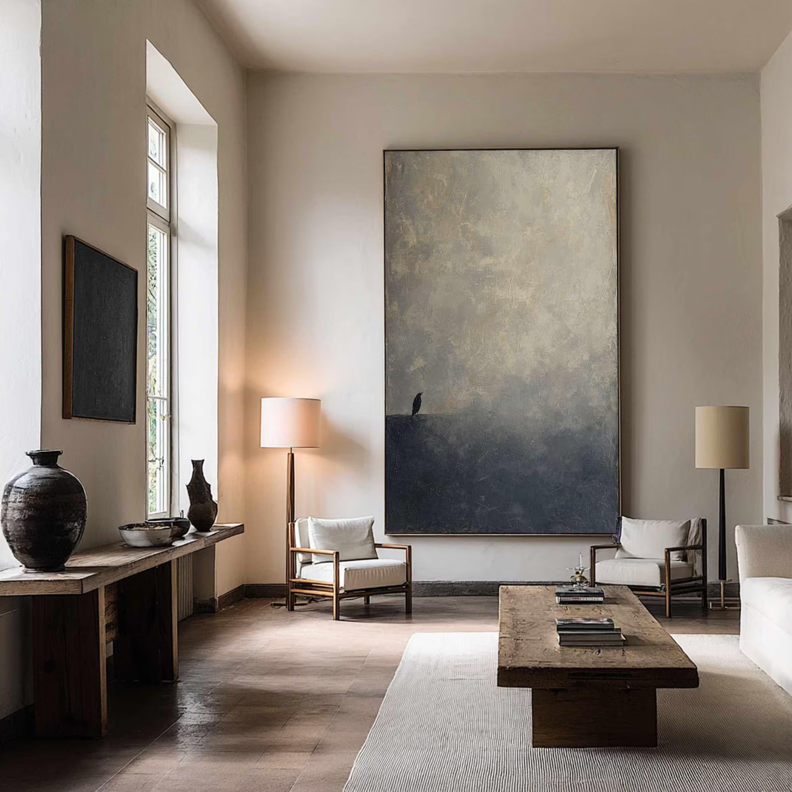 Textured Moody Landscape Abstract | Tranquil Luxe