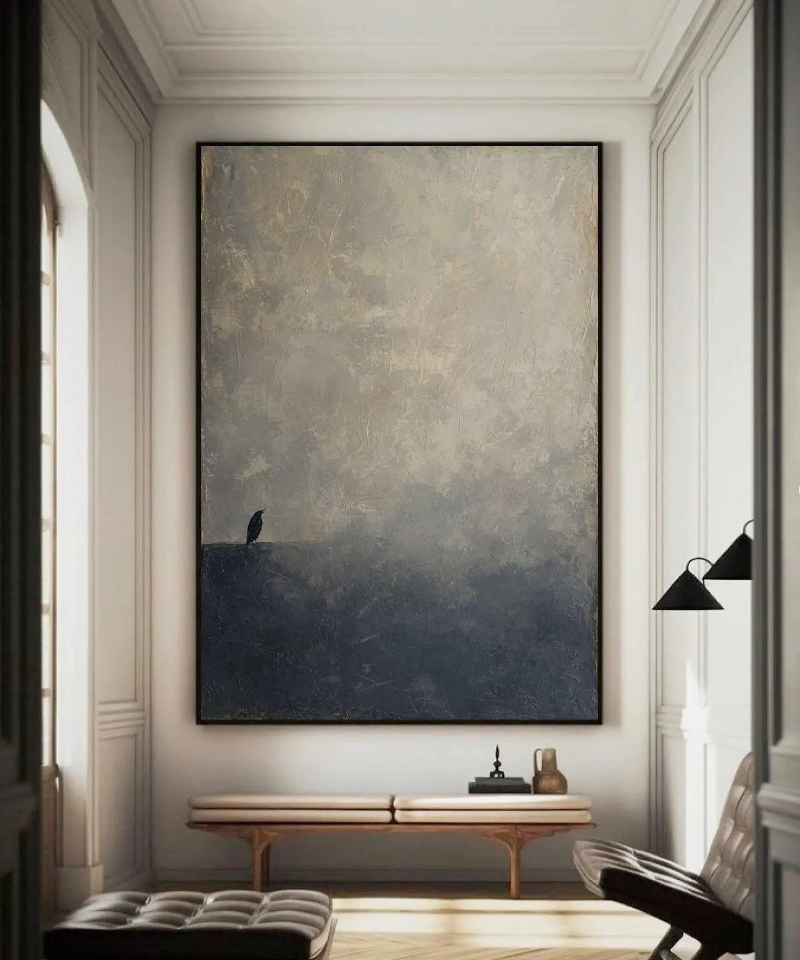 Textured Moody Landscape Abstract | Tranquil Luxe