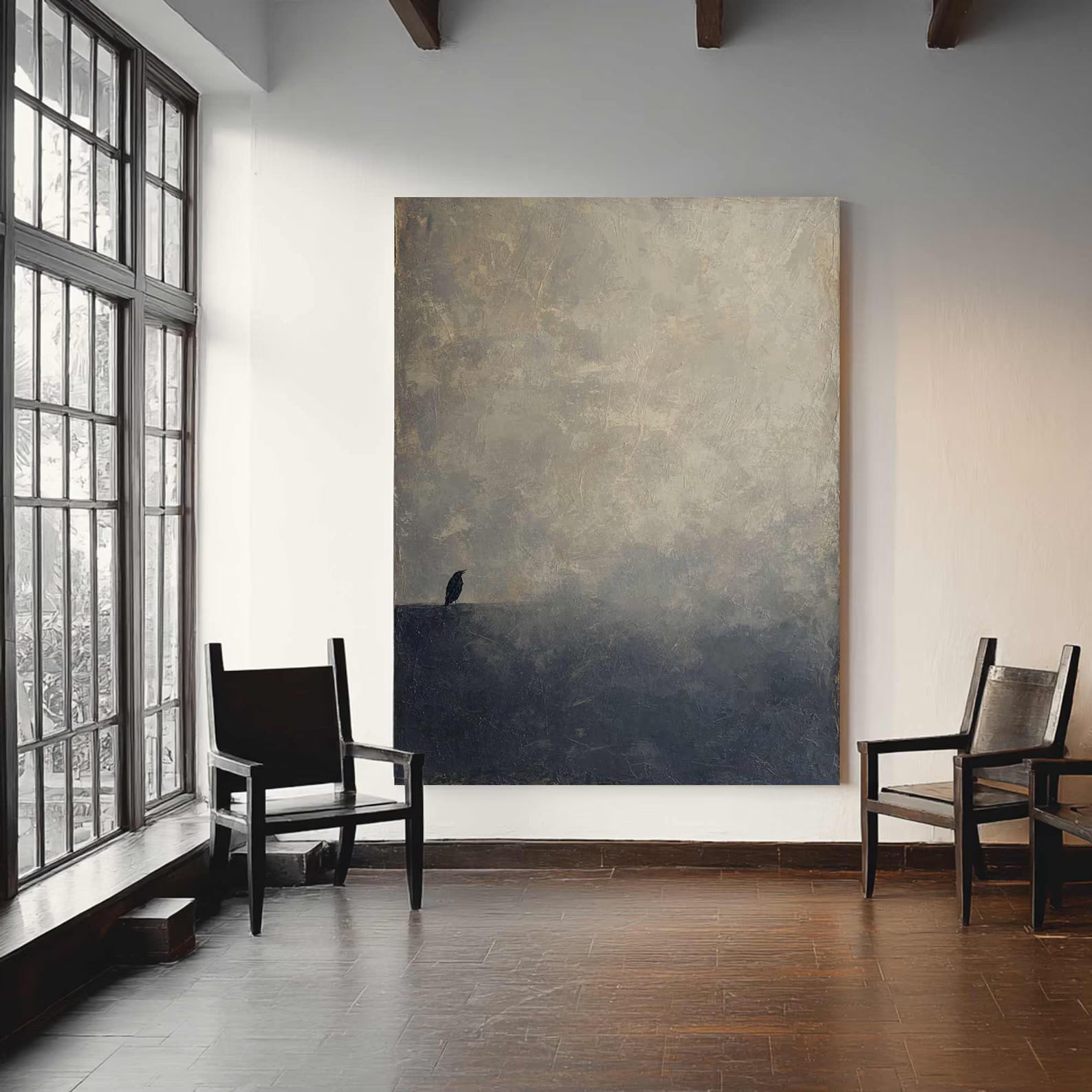 Textured Moody Landscape Abstract | Tranquil Luxe