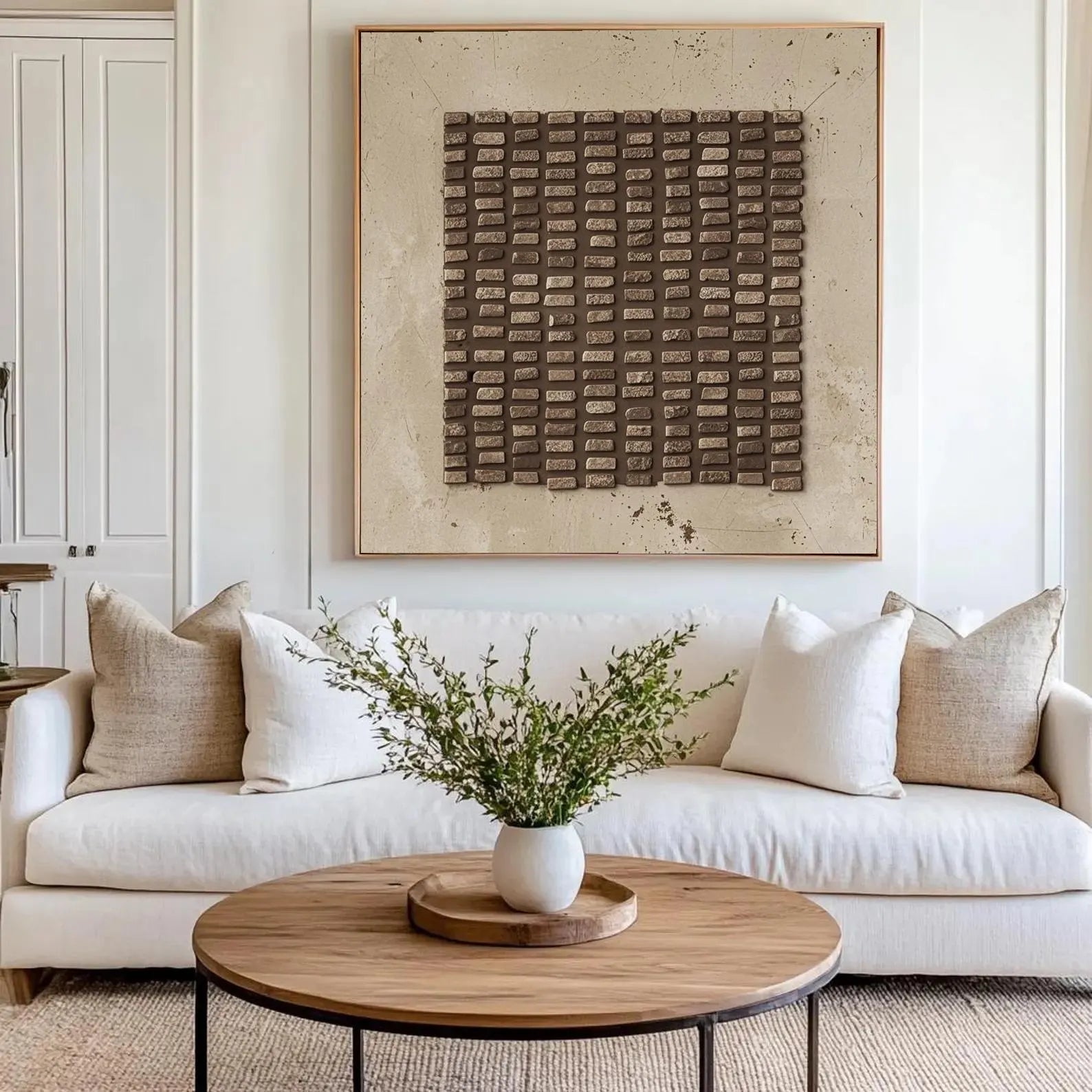 Textured Grid Art | Luxe Tranquility