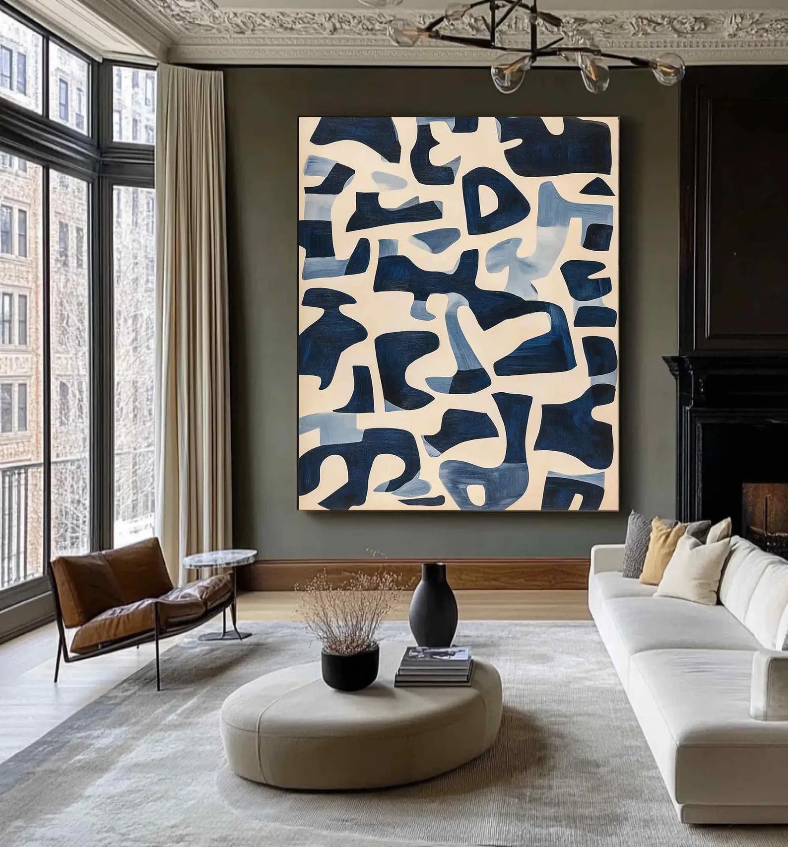 Textured Abstract Geometry | Navy Tones