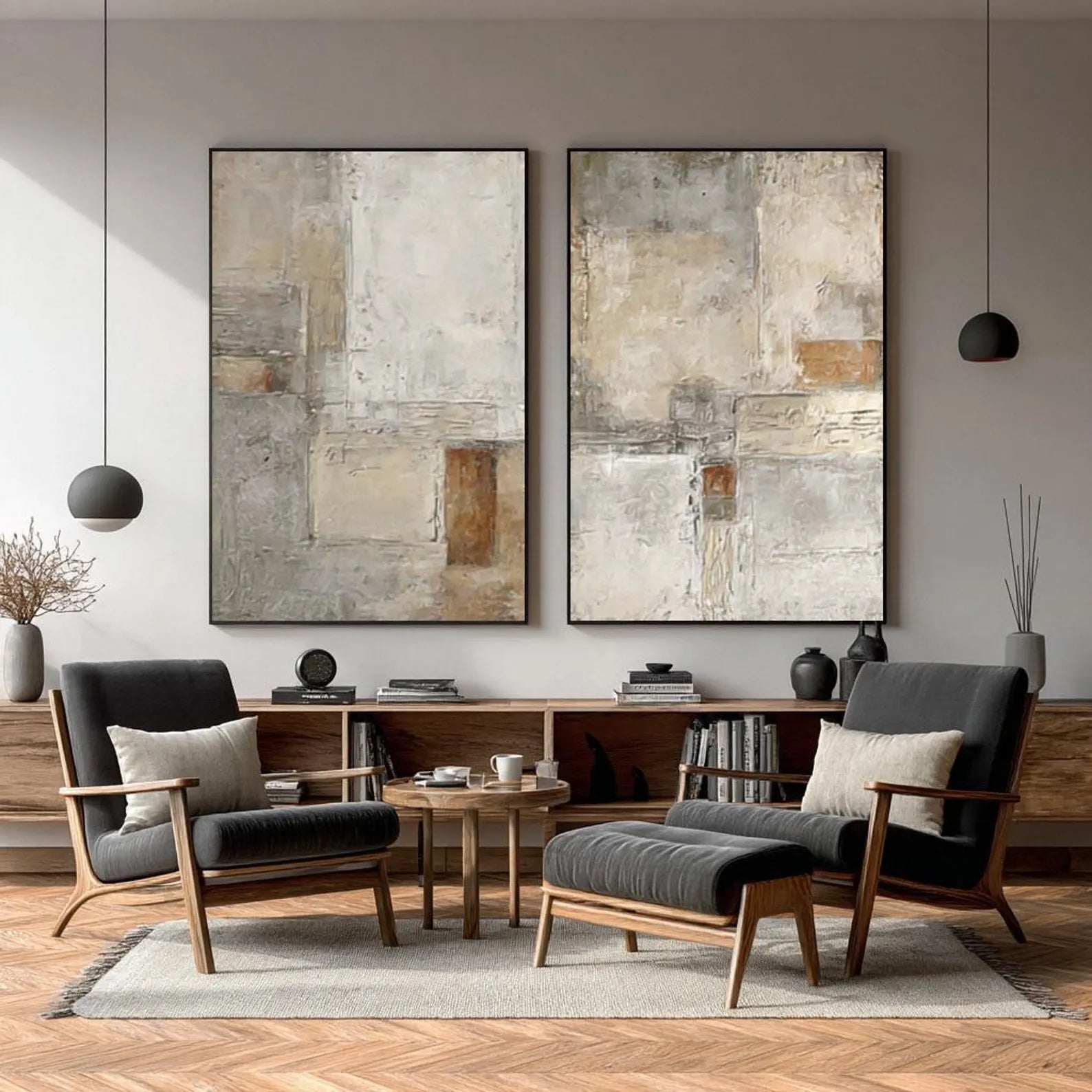 Layered Abstract Blocks | Neutral Pair