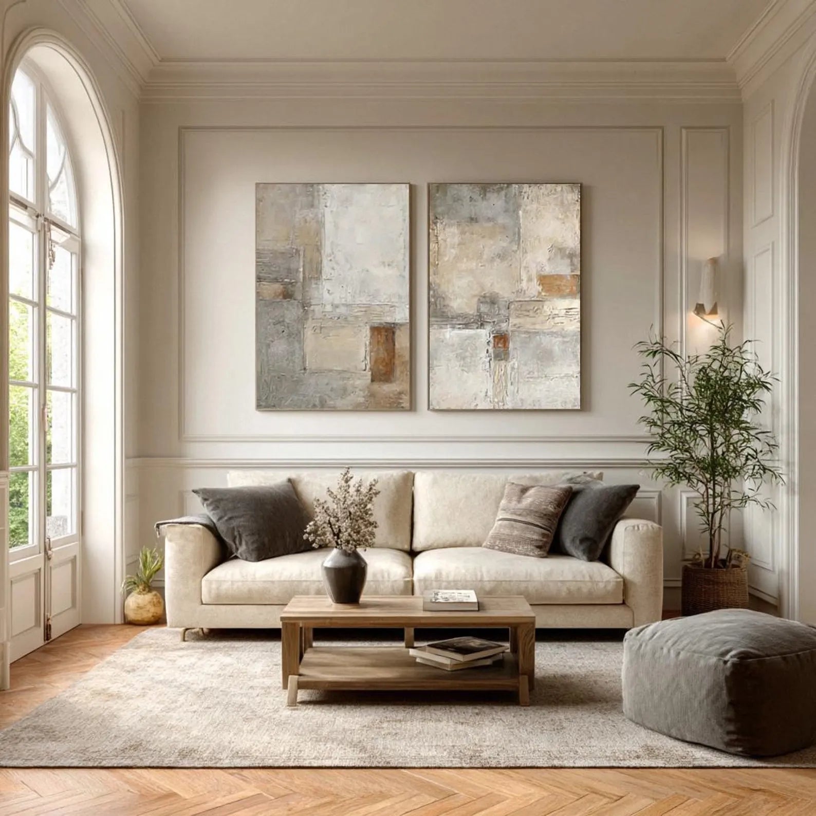 Layered Abstract Blocks | Neutral Pair
