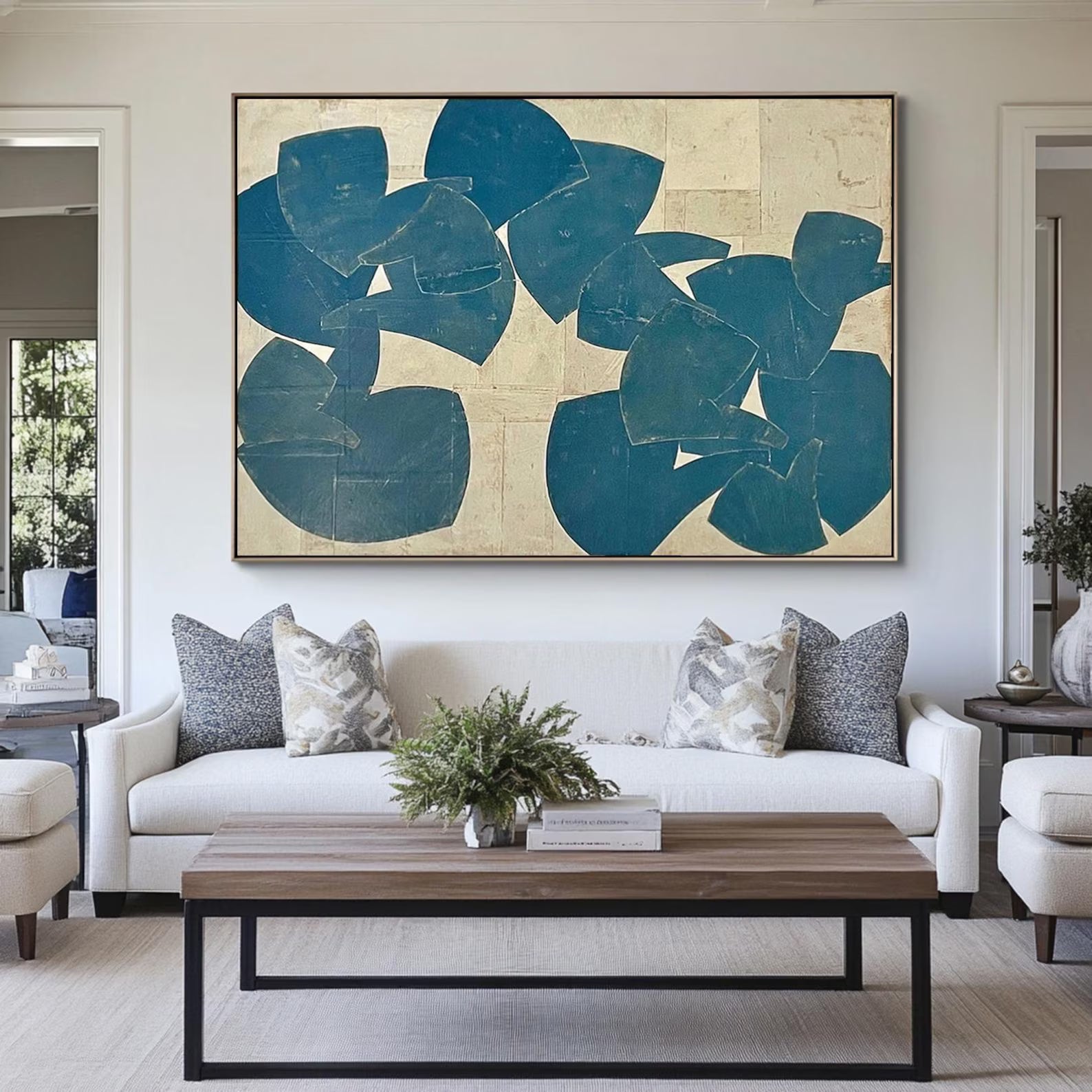 Textured Petal Serenity | Indigo Hues