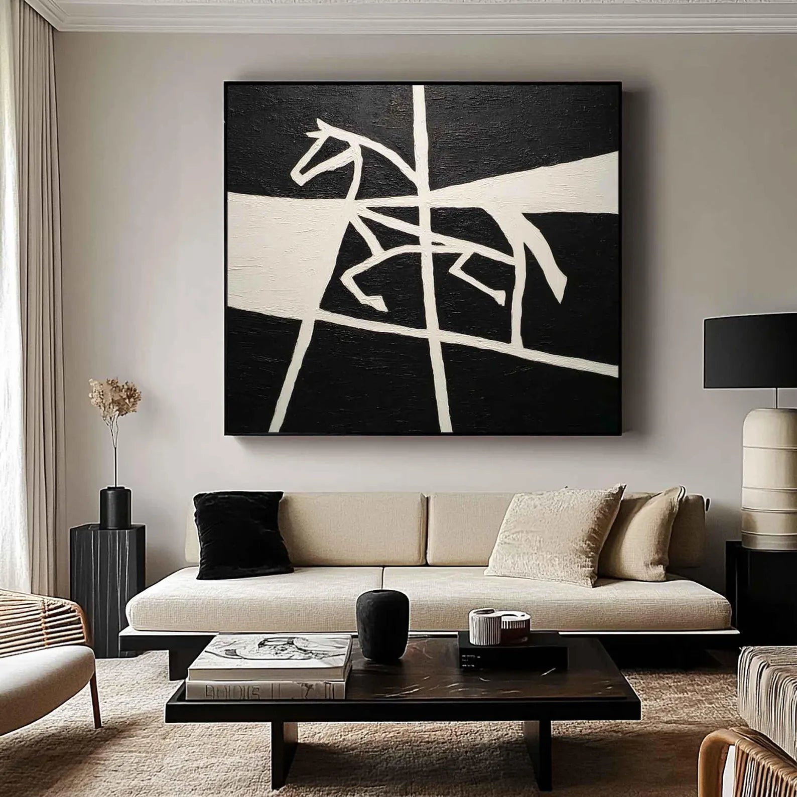 Geometric Equine Monochrome | Artistic Boldness