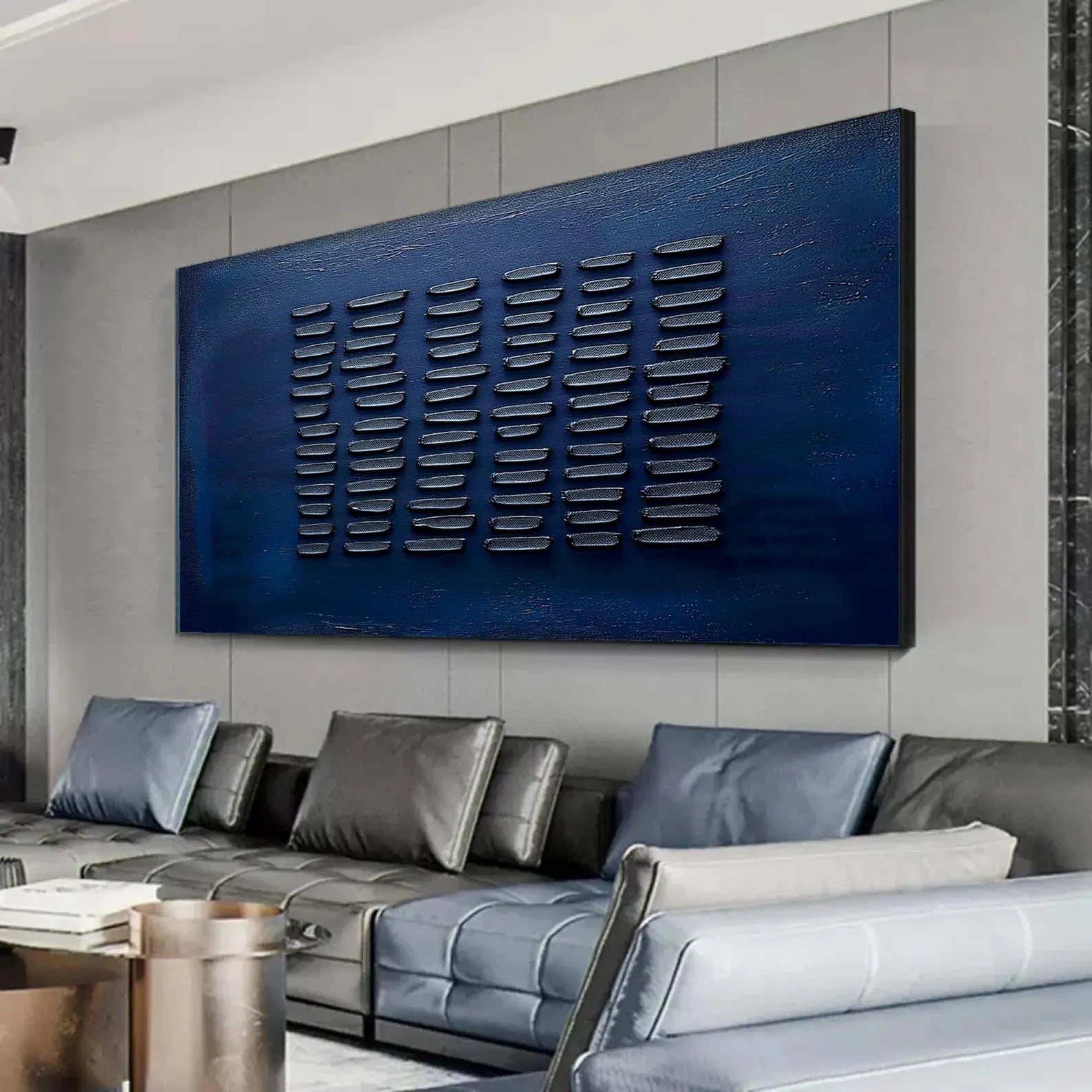 Textured Indigo Geometry | Elegant Depth