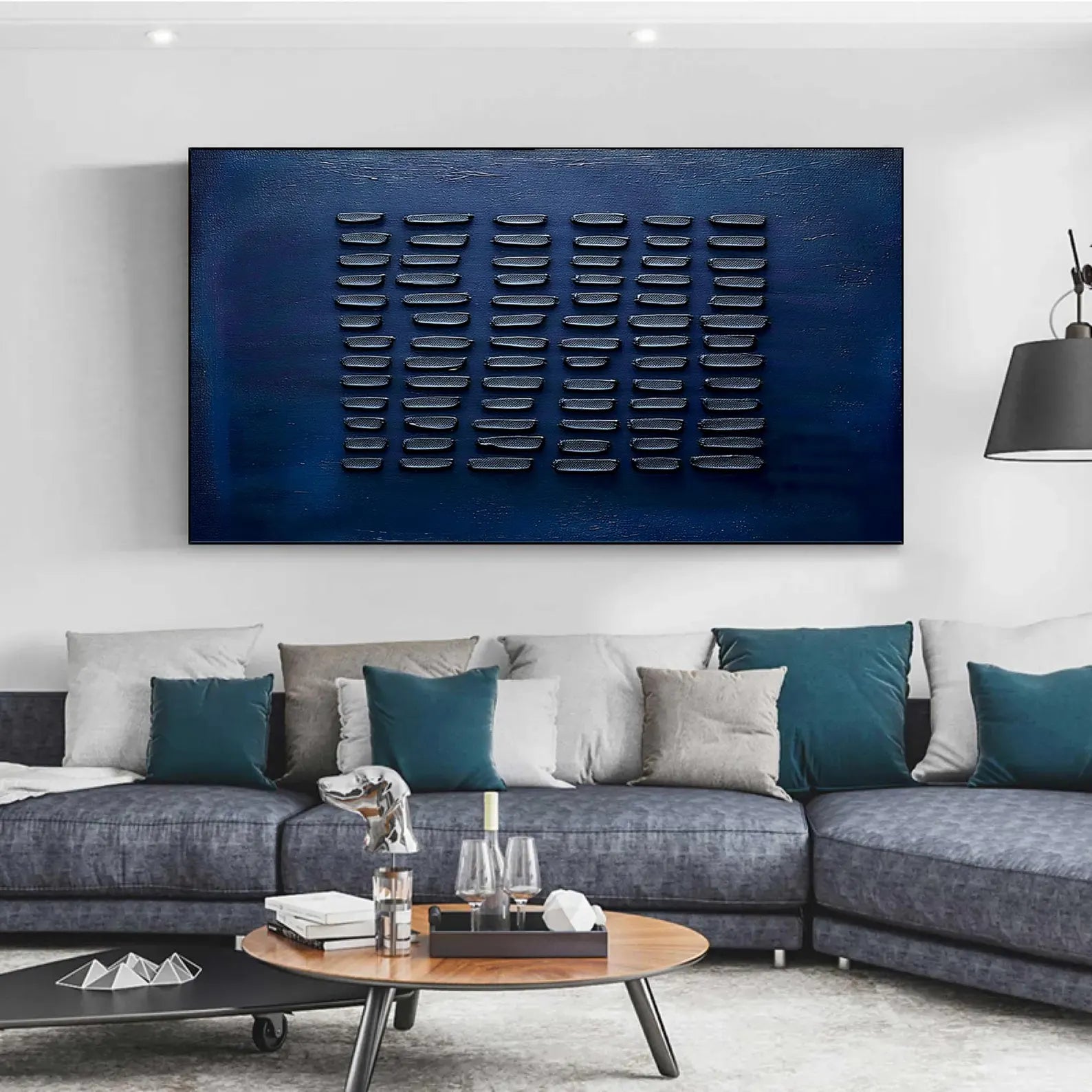 Textured Indigo Geometry | Elegant Depth