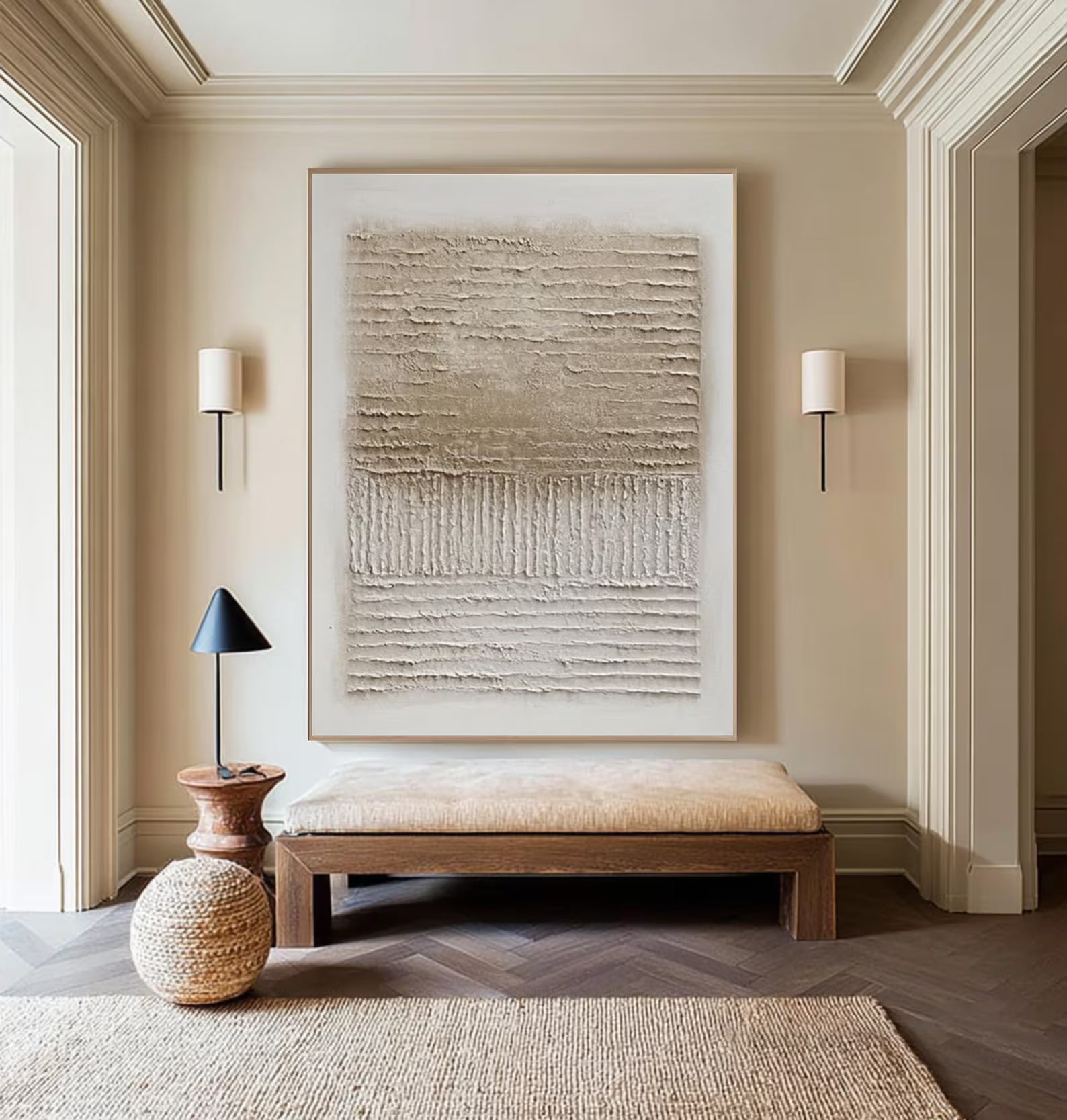 Textured Layered Serenity | Beige Rhythm
