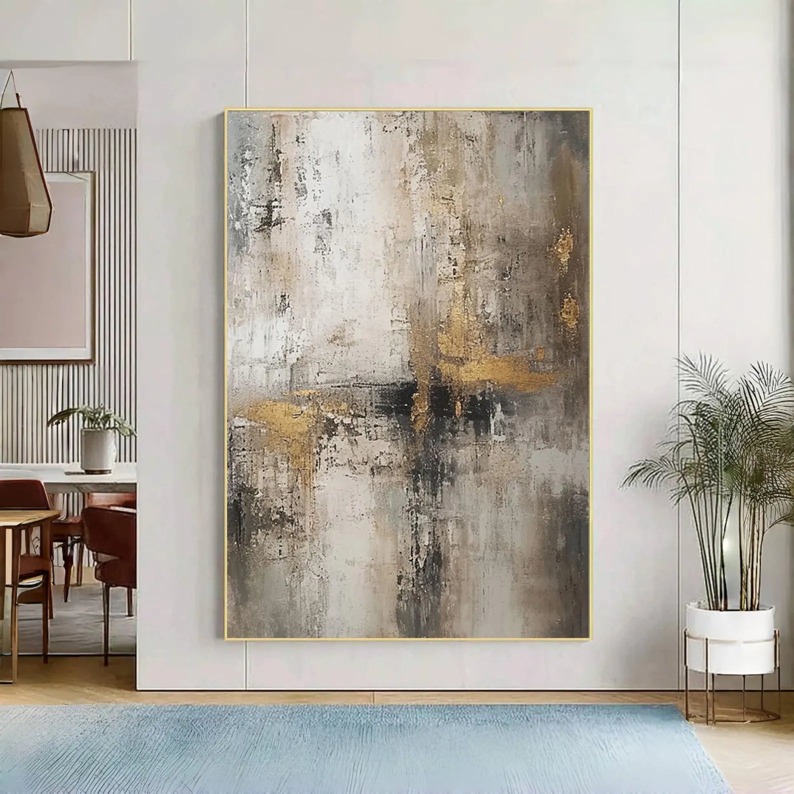 Textured Abstract Opulence | Gold Gray