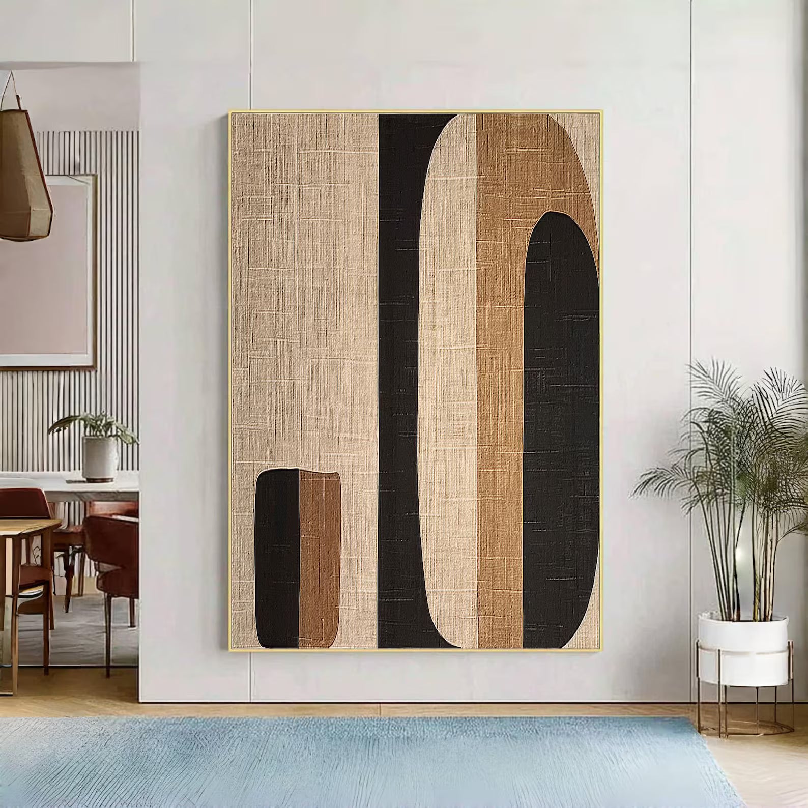 Textured Geometric Luxury | Beige Black