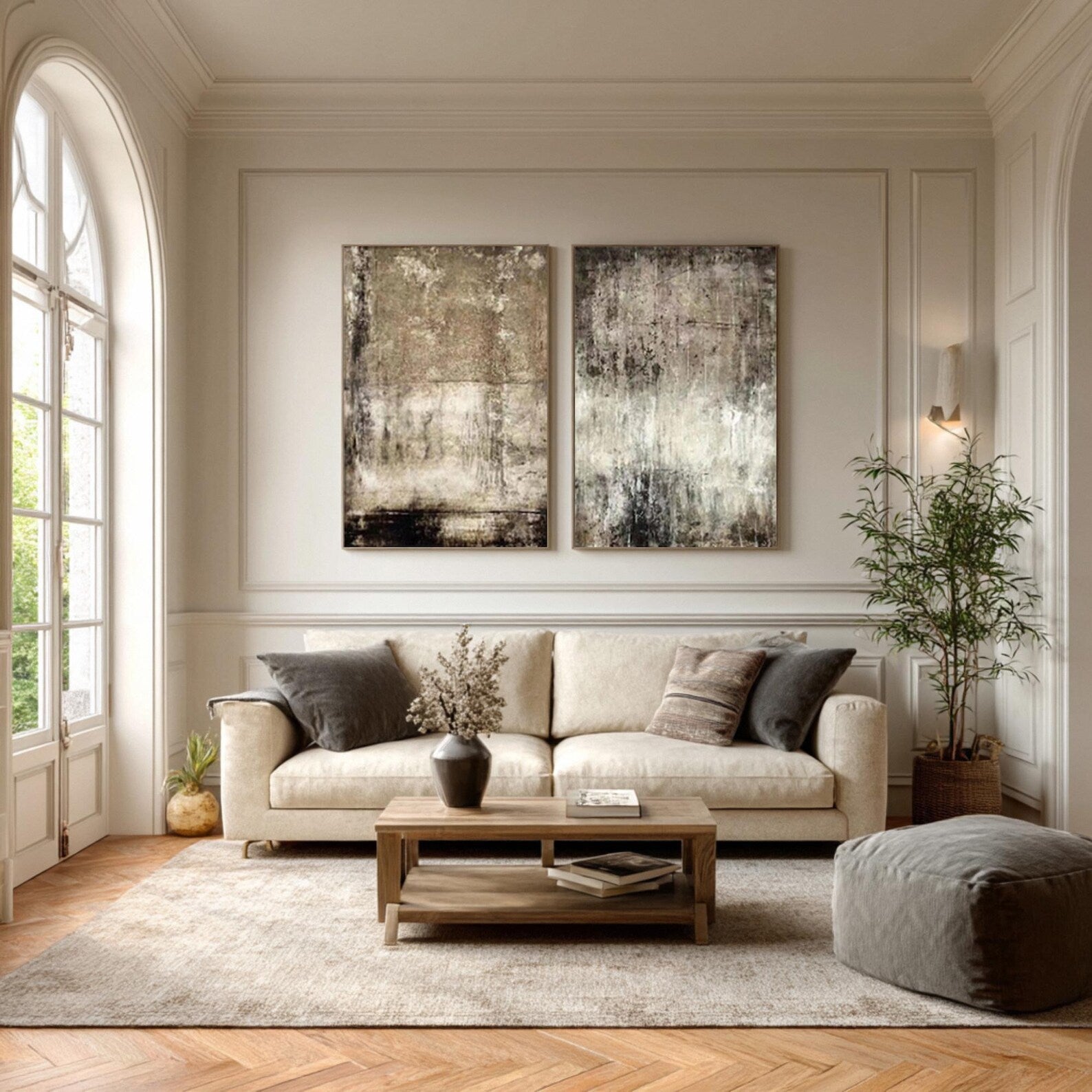 Distressed Abstract Panels | Earth Tones