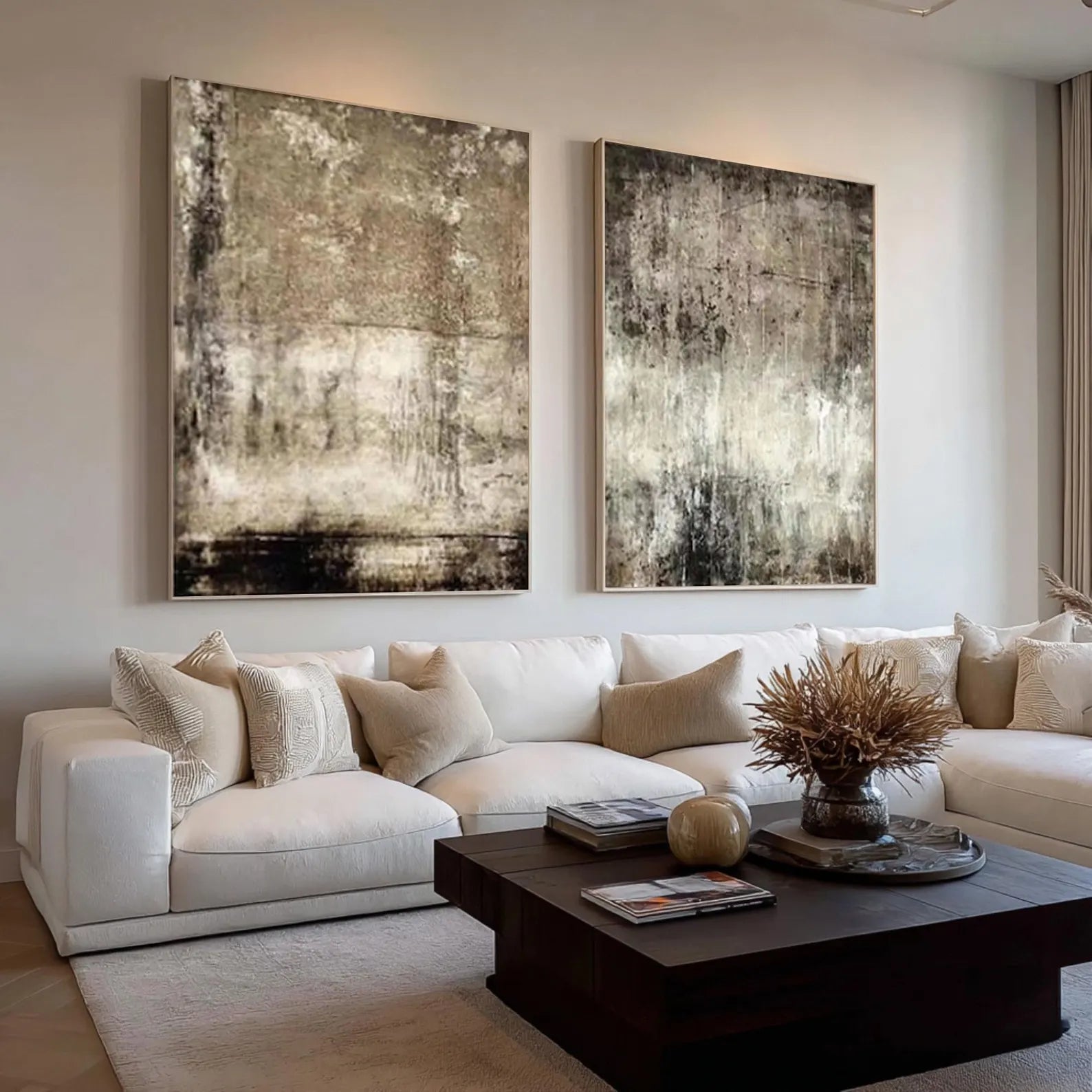 Distressed Abstract Panels | Earth Tones